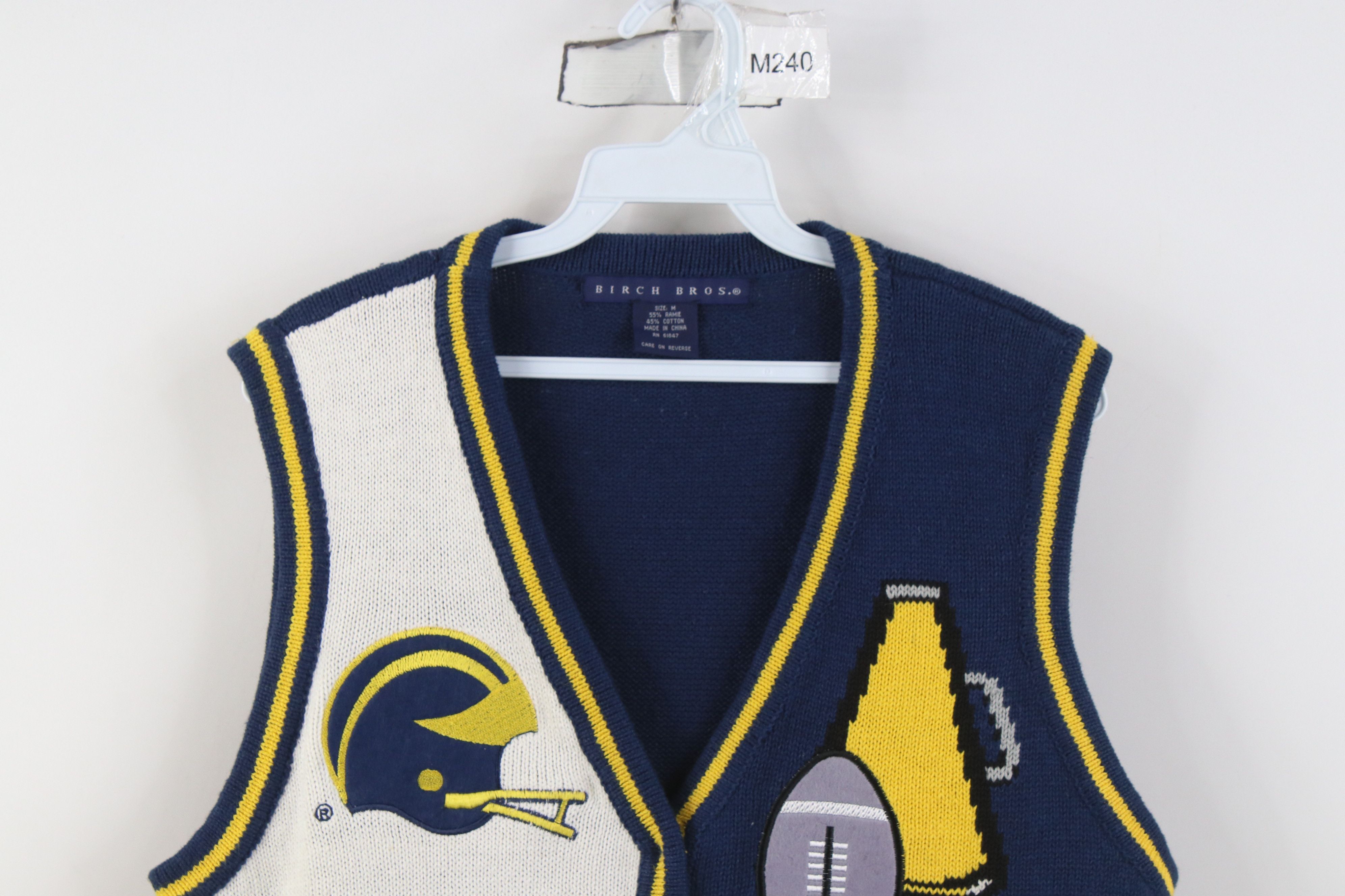 Vintage Vintage 90s University of Michigan Football Cardigan Sweater Size M / US 6-8 / IT 42-44 - 2 Thumbnail