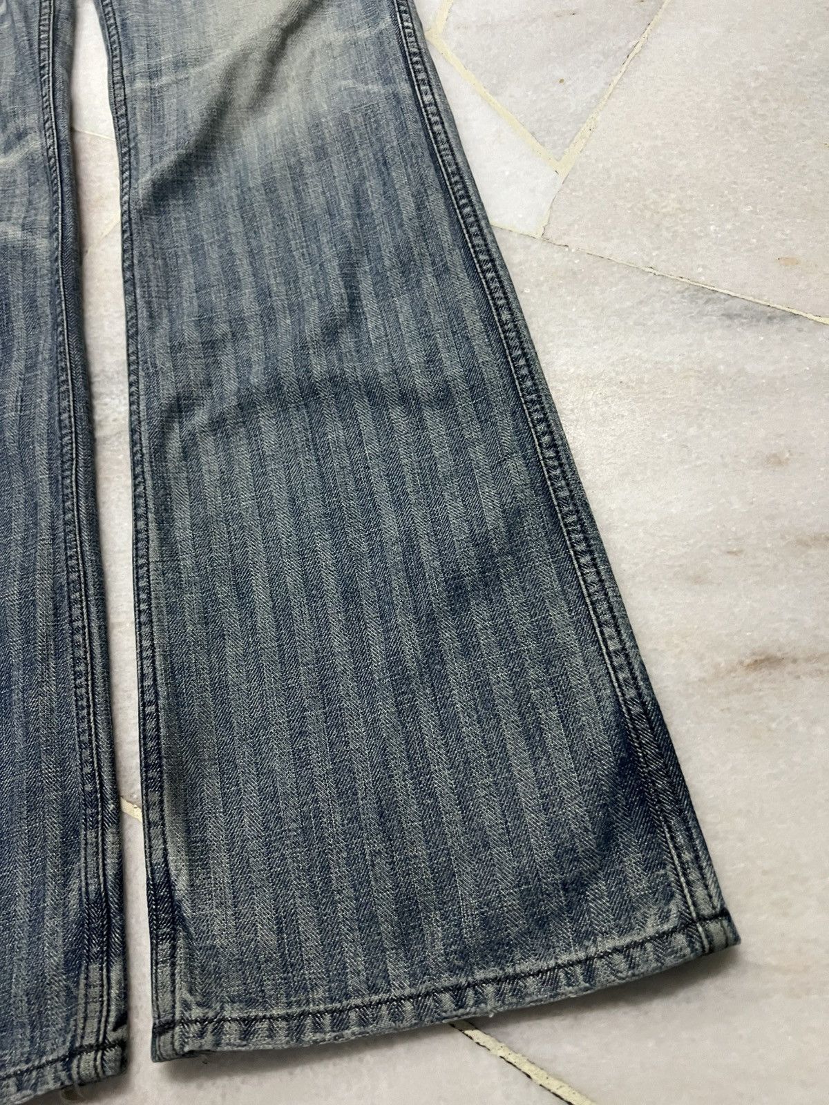 If Six Was Nine 💥Flare💥Roar Love & Peace Stripe Jeans Size US 29 - 4 Thumbnail