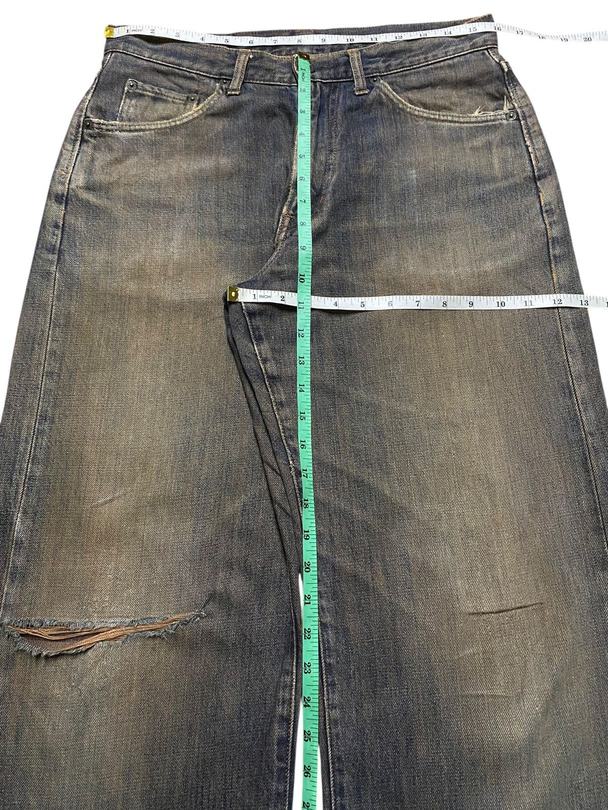 Japanese Brand Vintage Gold Rush Mud Wash Distressed Baggy Jeans Size US 31 - 12 Thumbnail