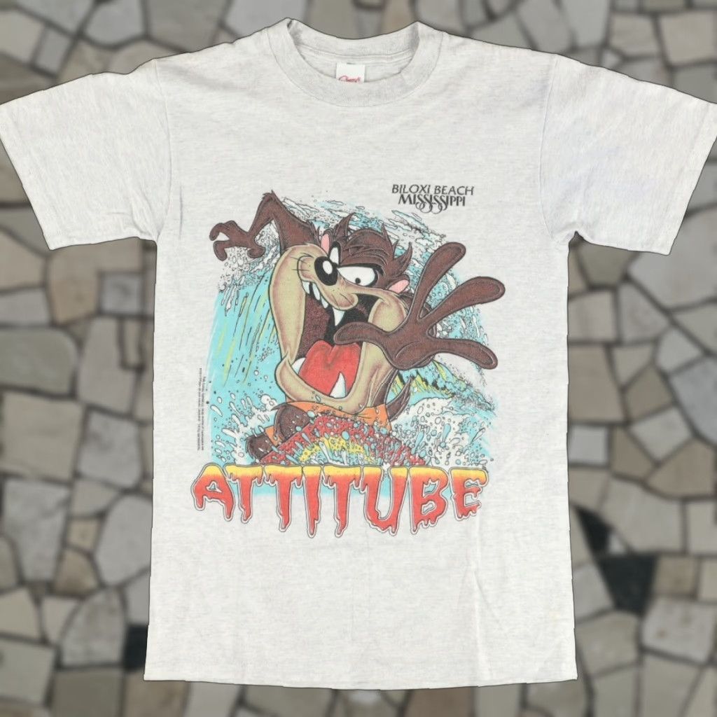 Vintage VTG Sherry's Best Tasmanian Devil Attitube Boogie Board Solid T-Shirt Gray Men's S Size US S / EU 44-46 / 1 - 1 Thumbnail