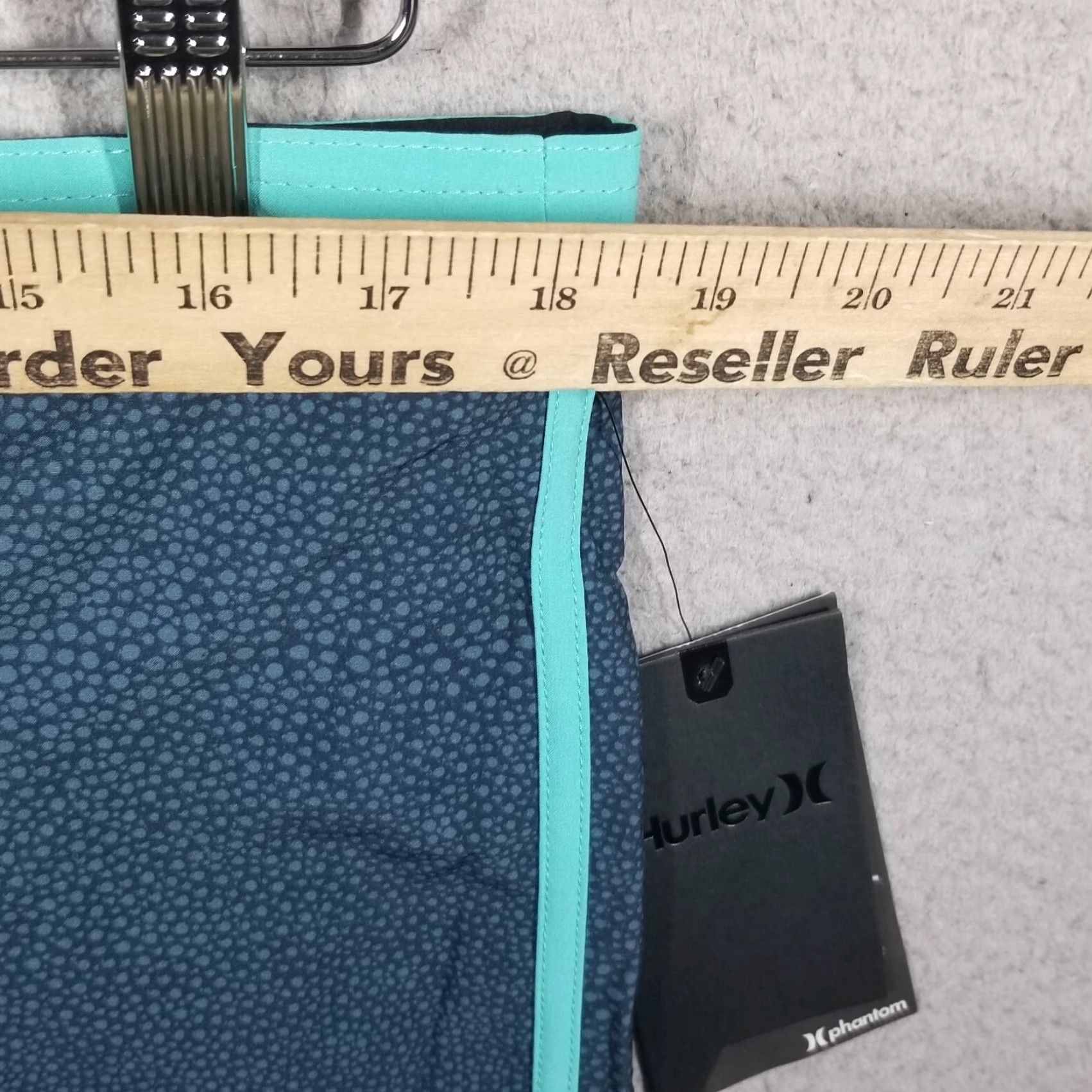 Hurley VINTAGE Hurley Mens Boardshorts 34 Washed Teal 20" Stingray Quick Dry Drawstring Beach 90s Mens Size US 34 / EU 50 - 5 Thumbnail