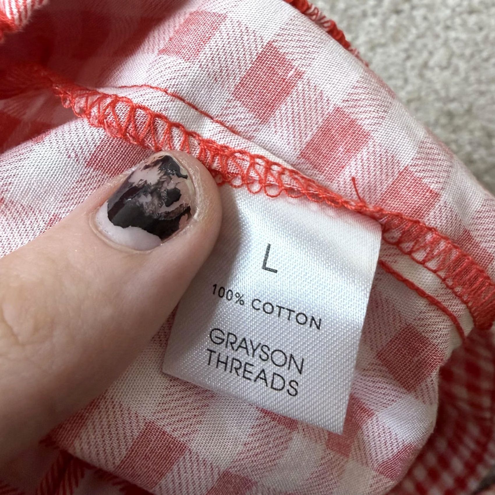 Vintage Grayson Threads Pants Womens L Red Pajama Check Cotton Button Sleepwear Size 36" / US 14 / IT 50 - 6 Thumbnail
