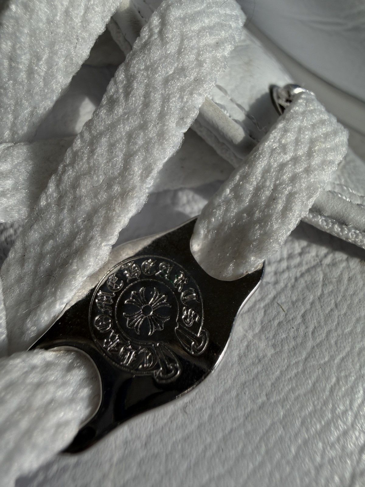 Chrome Hearts Chrome Hearts White Rhodium Cross High Top Converse Size US 12 / EU 45 - 11 Thumbnail