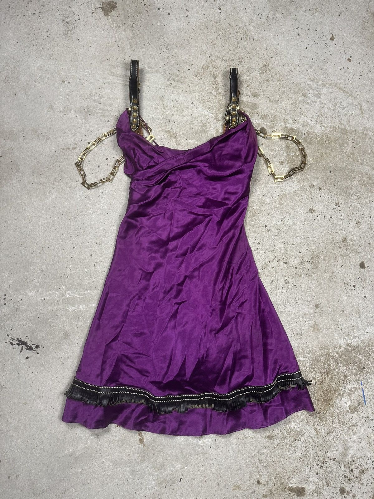 Dsquared2 Dsquared2 FW 2005 Runway Silk Purple Dress Chains Size M / US 6-8 / IT 42-44 - 3 Thumbnail