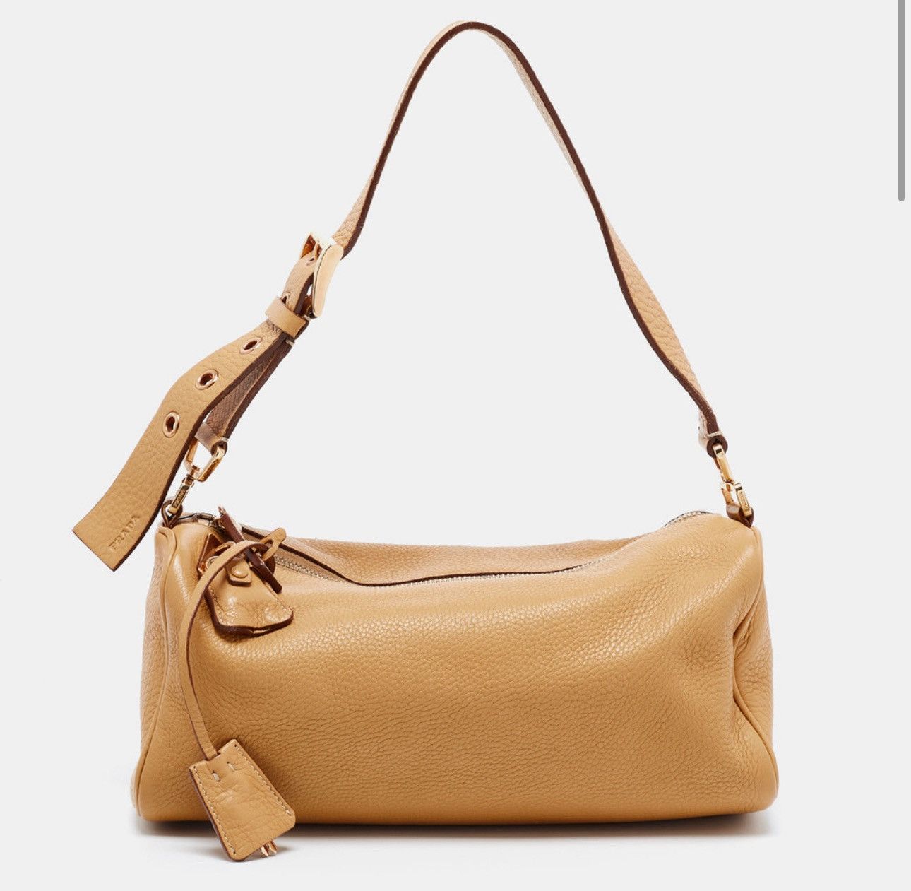 Prada Prada Vitello Daino Gold-Tone Padlock Leather Shoulder Bag Size ONE SIZE - 2 Thumbnail