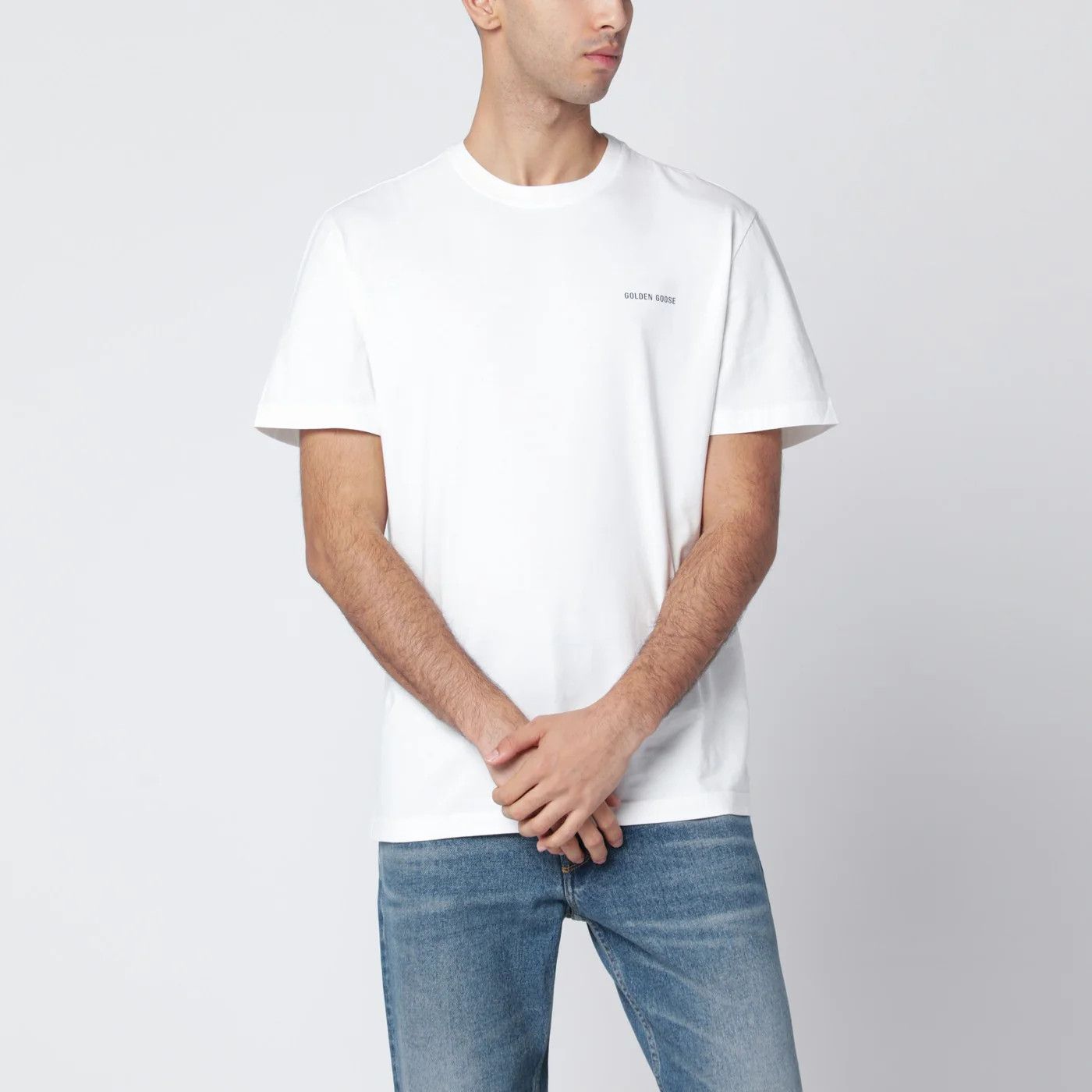 Golden Goose o1d2blof0426 Cotton Short Sleeve T-Shirt in White Size US S / EU 44-46 / 1 - 1 Thumbnail
