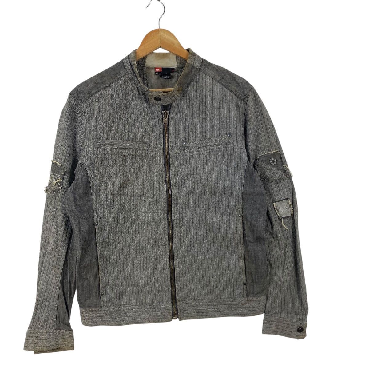 Diesel Vintage DIESEL PINSTRIPEjy Utility Biker Jacket Size US L / EU 52-54 / 3 - 5 Thumbnail