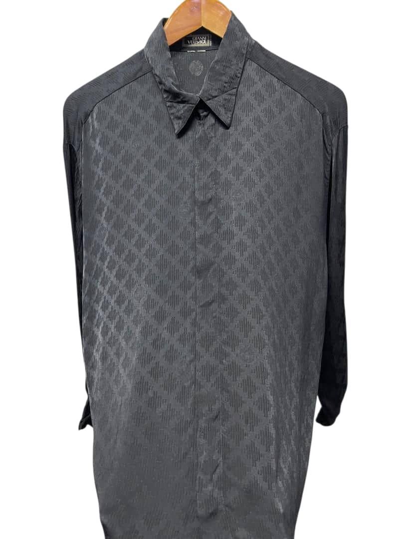 Versace GIANNI VERSACE Black Silk Hidden Long Sleeve Size US M / EU 48-50 / 2 - 12 Thumbnail