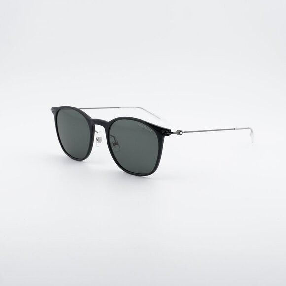 Montblanc MB0098S 010 Sunglasses Black/Silver Square Frame