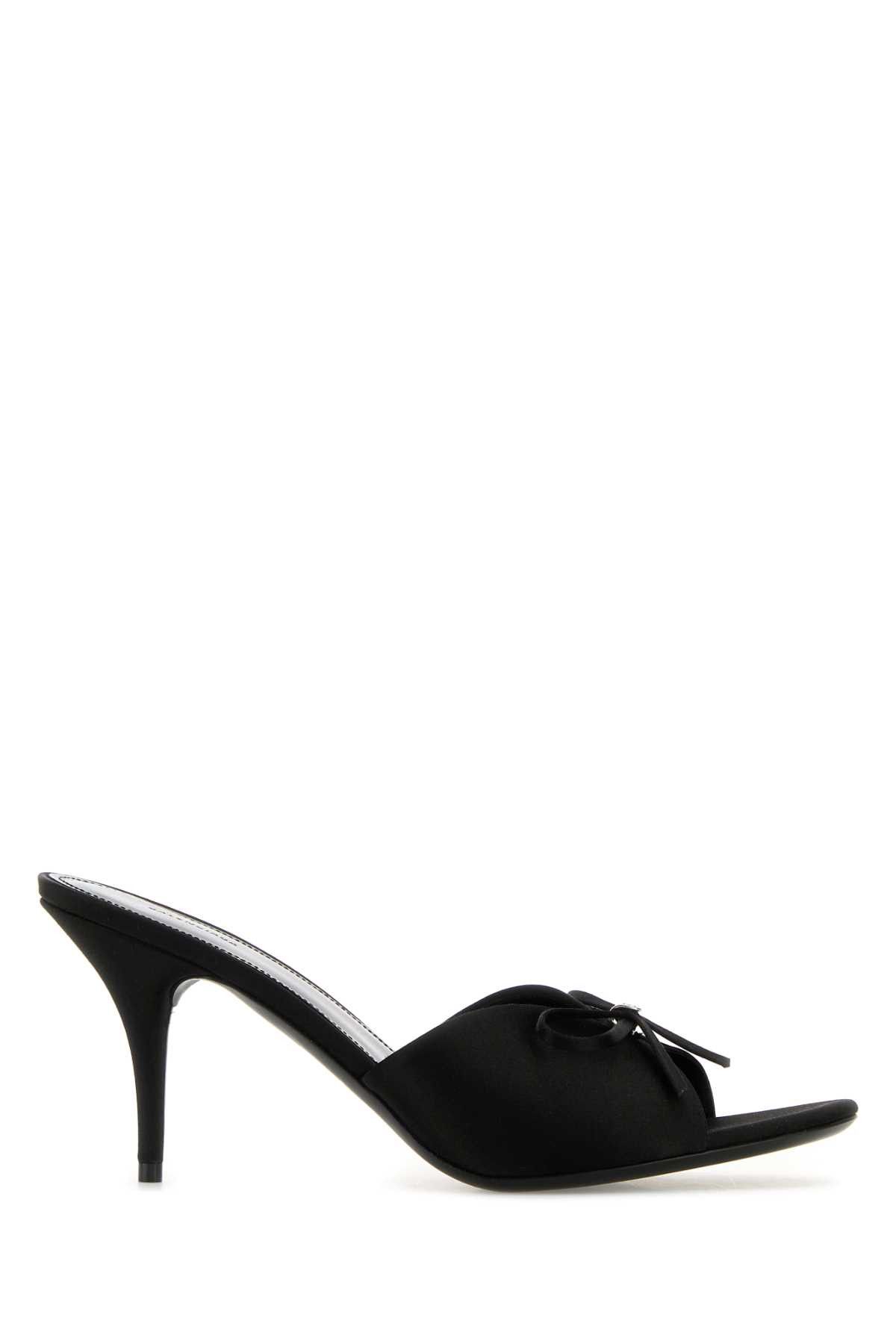 【関税&送料込】Balenciaga Black Satin Knife Bow Mules Explore a Balenciaga Black Satin Knife Bow Accent Heeled
