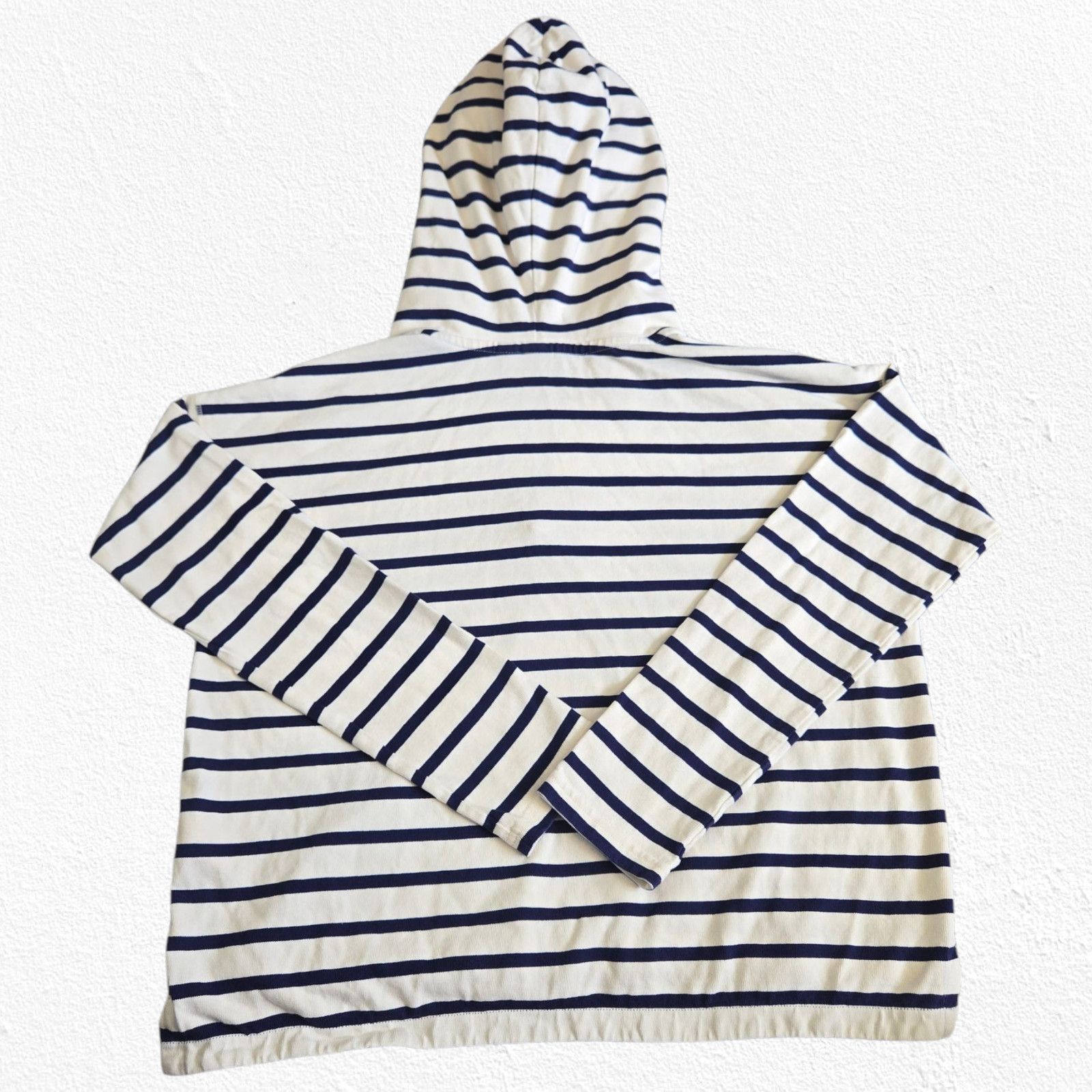 Gap GAP Navy White Striped V-Neck Hoodie Size XS Size XS / US 0-2 / IT 36-38 - 12 Thumbnail
