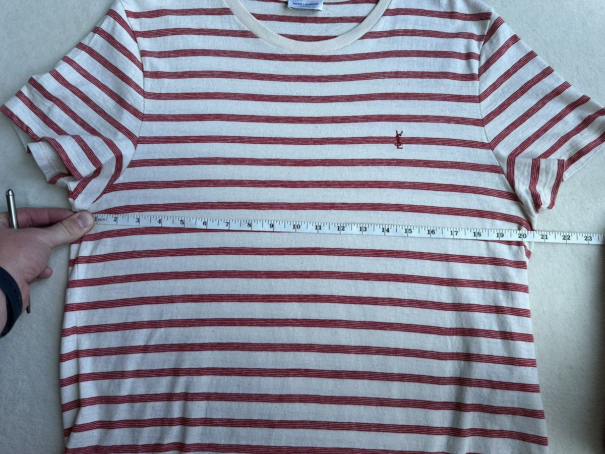 Saint Laurent Paris $620 Saint Laurent STRIPED CASSANDRE T-SHIRT IN JERSEY Size US L / EU 52-54 / 3 - 7 Thumbnail