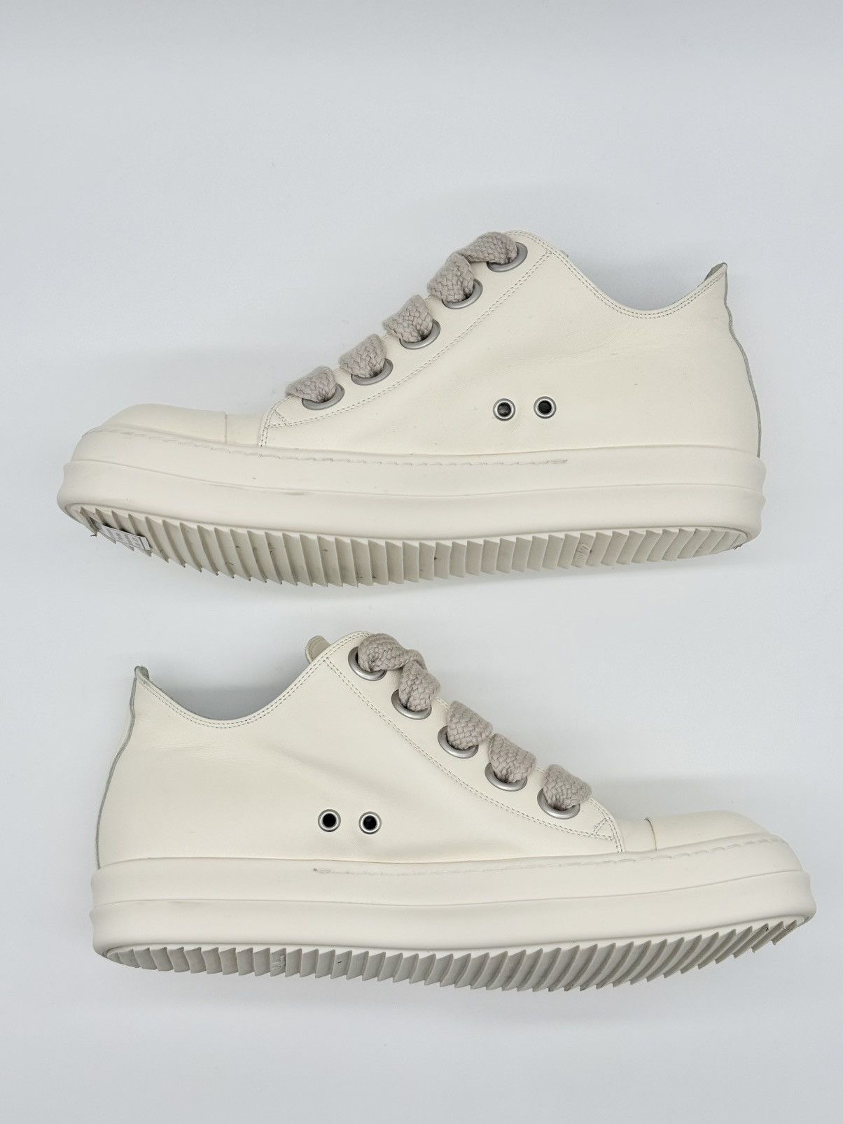Rick Owens Size 11 - Rick Owens Jumbo Lace Low White Mainline Size US 11 / EU 44 - 3 Thumbnail
