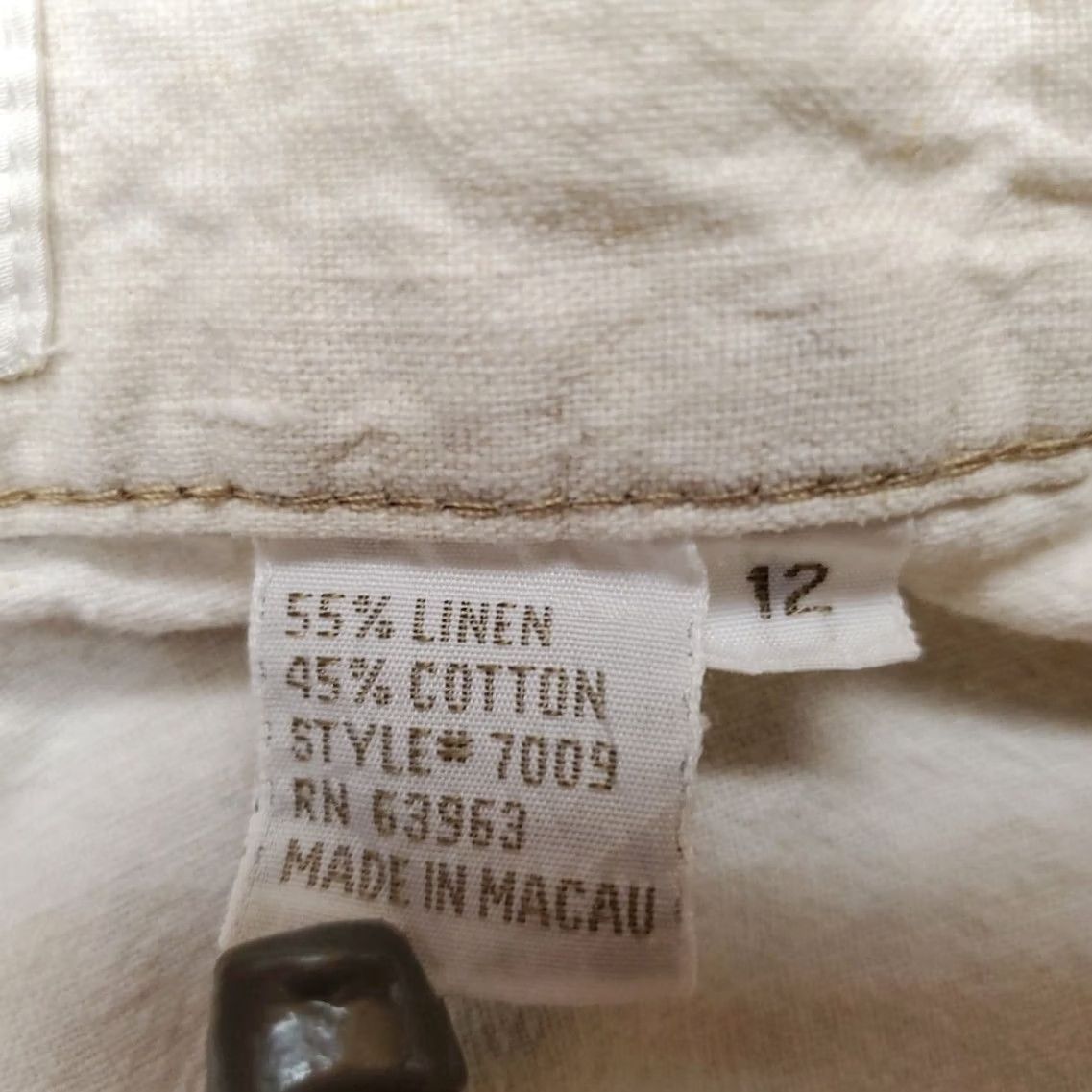 Vintage VINTAGE Id Blues VTG Linen Blend Pants Women 12 White Taper Leg Pleated Front 90s Y2K Casual Womens Size 34" / US 12 / IT 48 - 6 Thumbnail