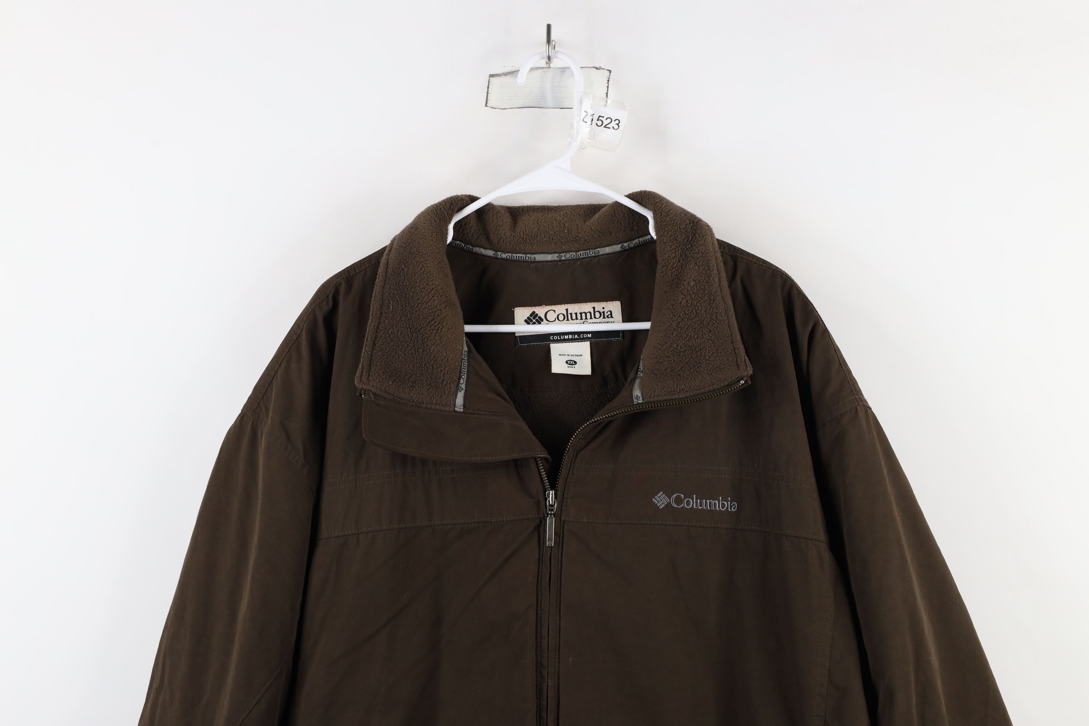 Columbia × Vintage Vintage Columbia Spell Out Fleece Lined Bomber Jacket Brown Size US XXL / EU 58 / 5 - 2 Thumbnail