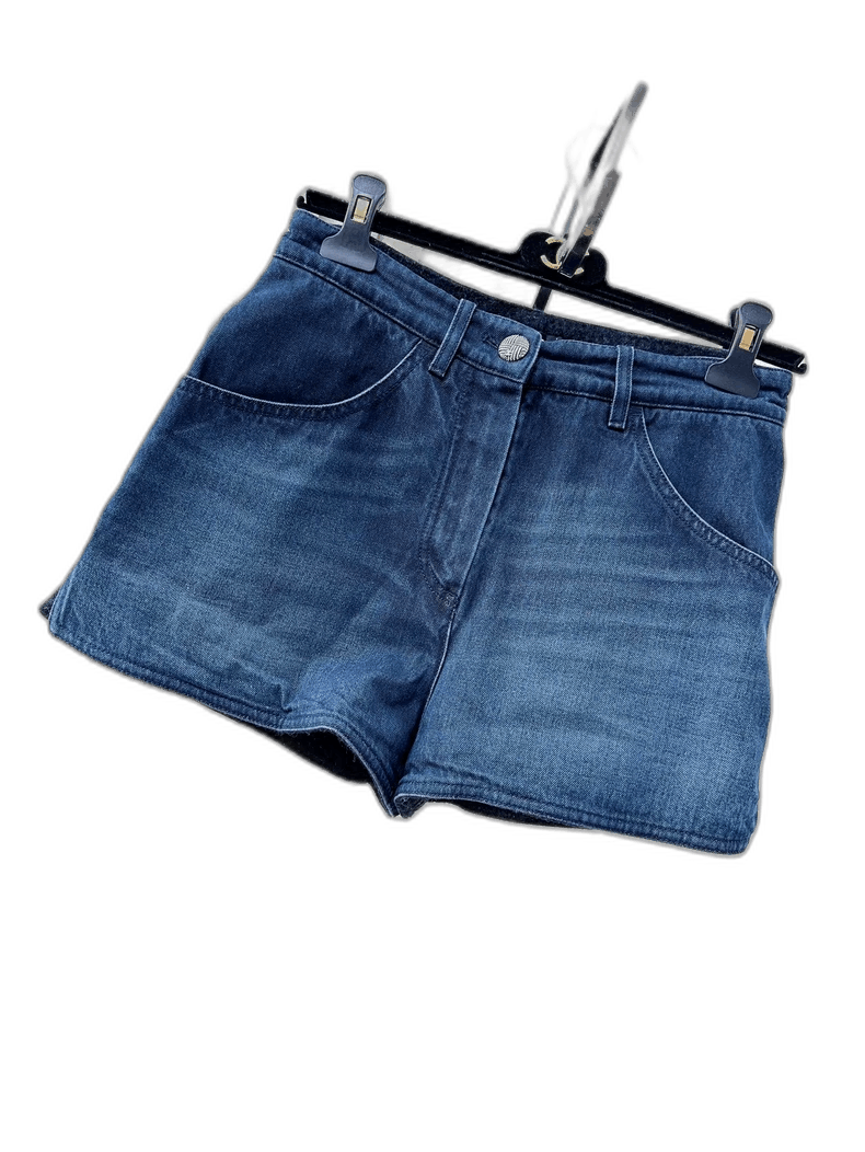 Chanel Chanel Dark Blue Denim Shorts Size 35" - 1 Thumbnail