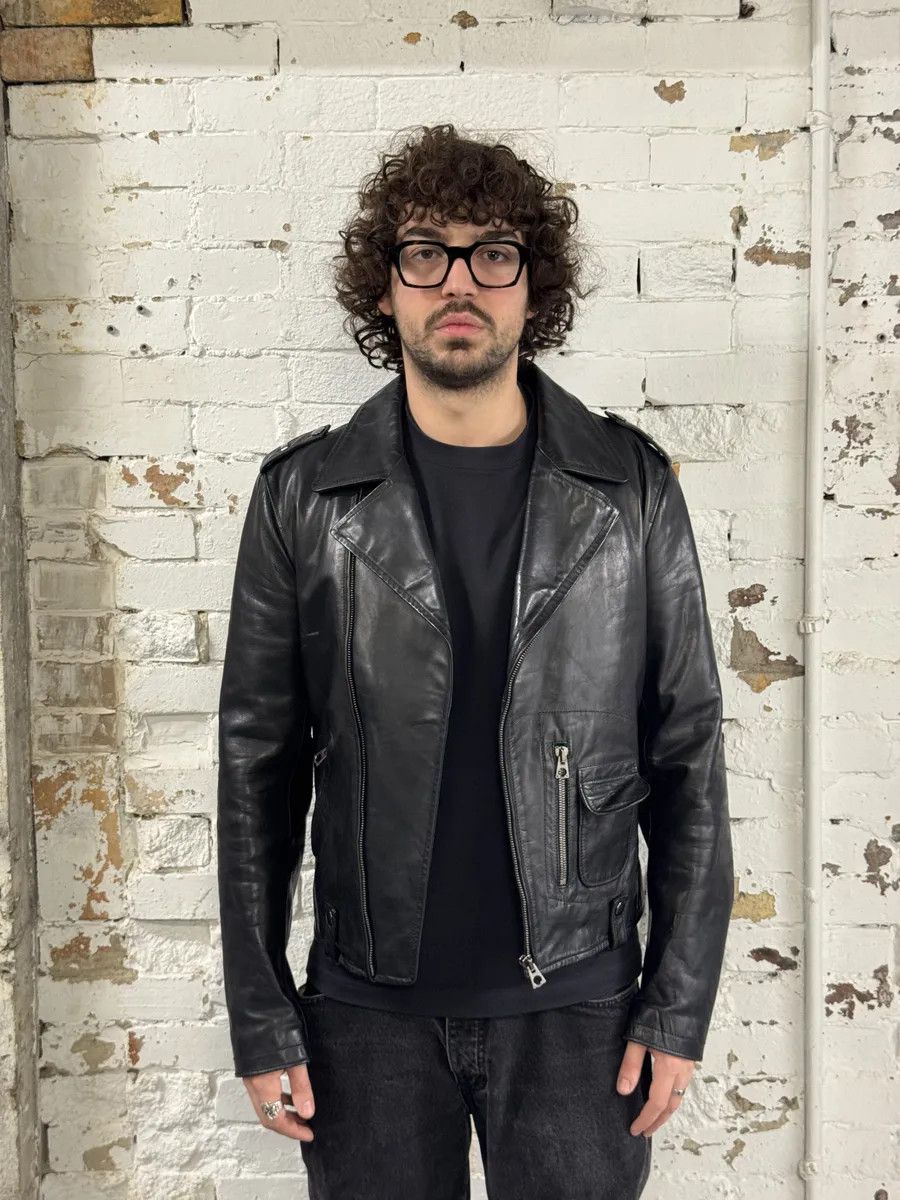 Dolce & Gabbana 2000s Dolce & Gabbana Perfecto Pure Black Leather Jacket Size US M / EU 48-50 / 2 - 3 Thumbnail