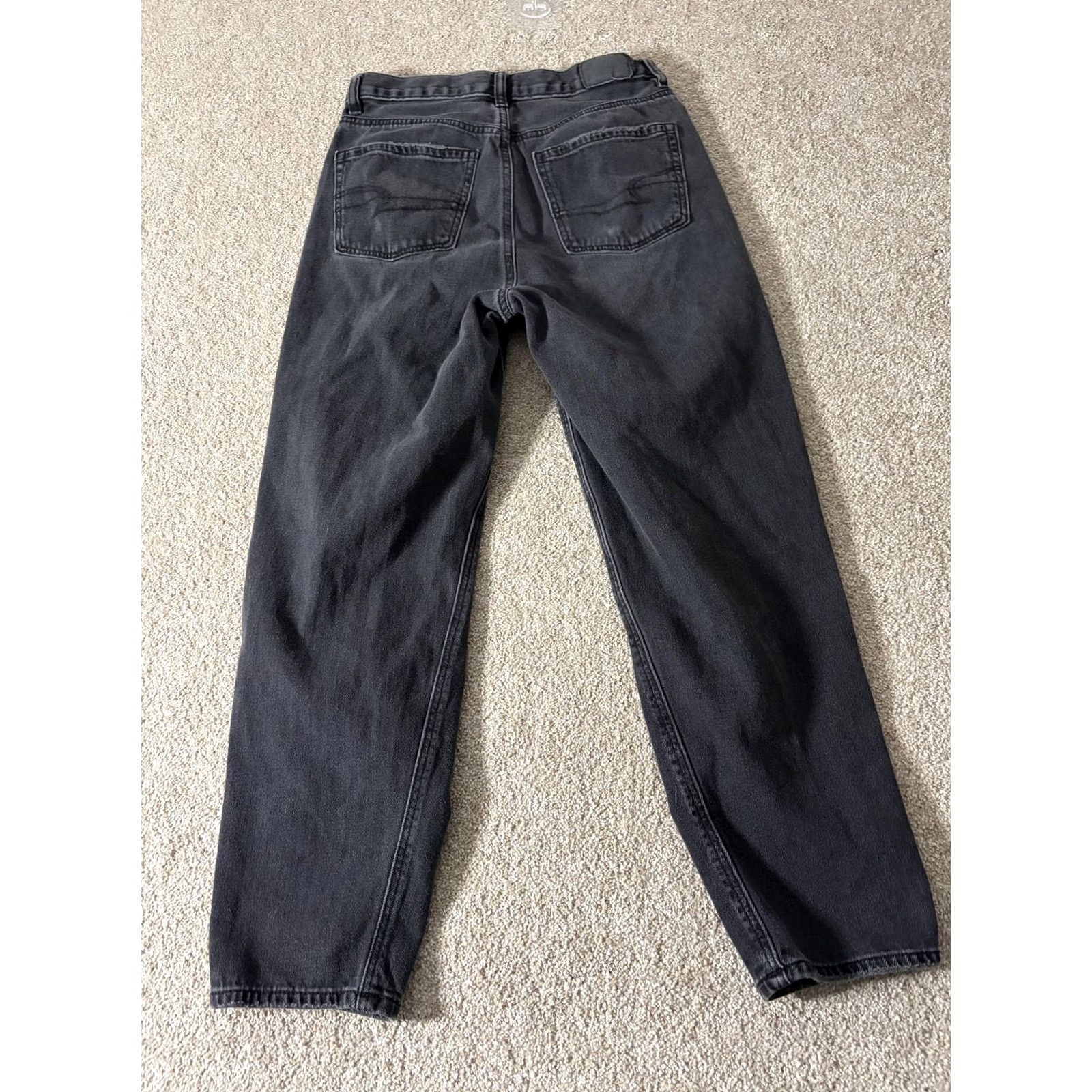 American Eagle Outfitters VINTAGE? no, not vintage. American Eagle Jeans Mom Womens 2 Black Dark Wash Distressed Stretch Denim 26x26 Size 26" / US 2 / IT 38 - 7 Thumbnail