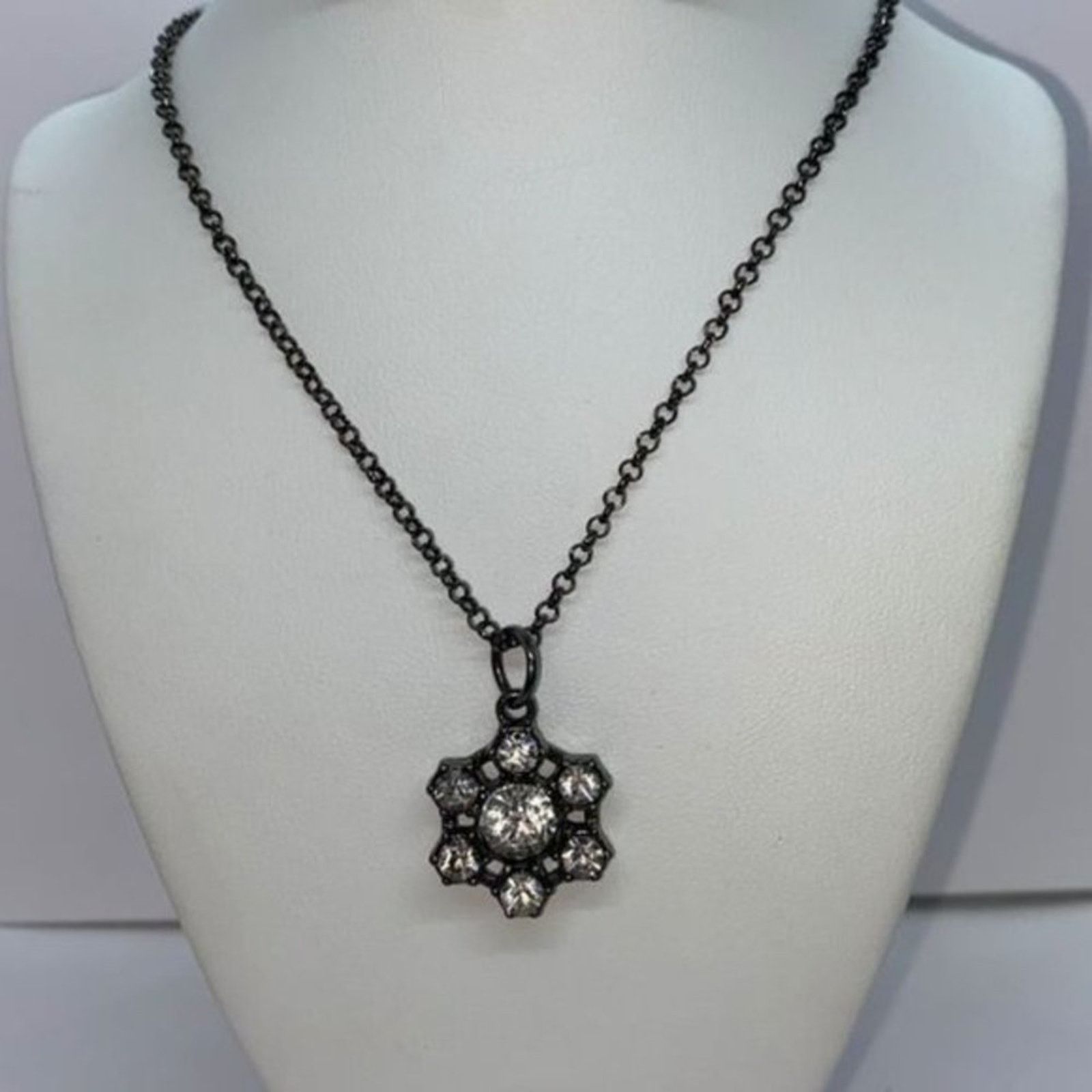 Other Black-Tone Rhinestone Pendant Necklace Size ONE SIZE - 1 Thumbnail
