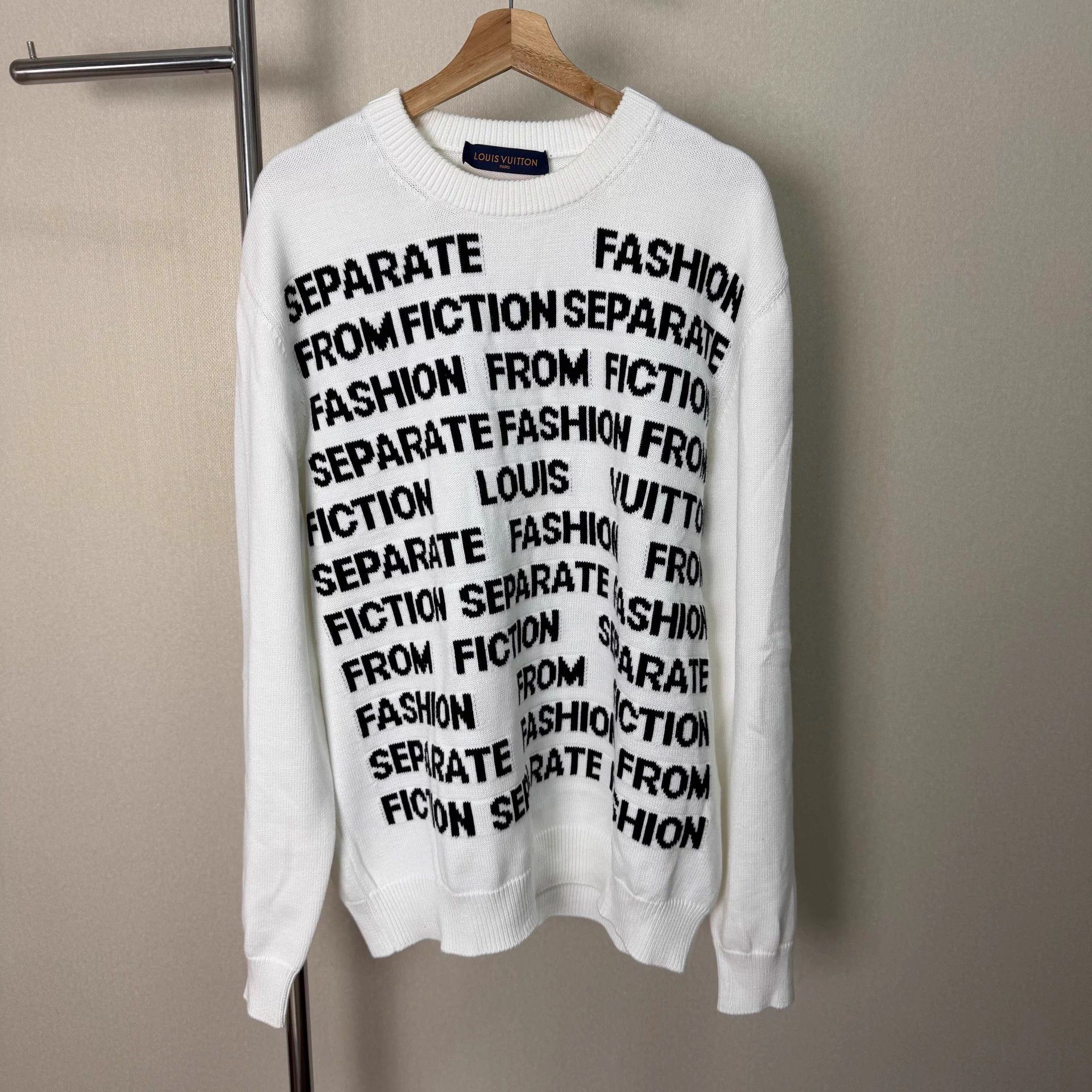 Louis Vuitton LOUIS VUITTON jacquard crewneck knit men's white Size US XL / EU 56 / 4 - 1 Thumbnail