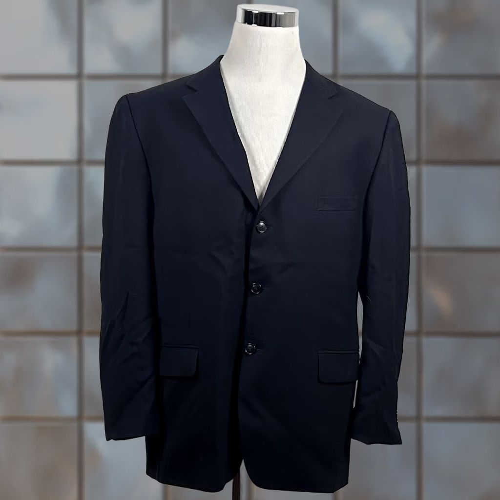 Alfani Alfani Sport Coat 44R Wool Black Three-Button Fully Lined Jacket/Vest Notch Lapel Mens Regular Size US XS / EU 42 / 0 - 1 Thumbnail