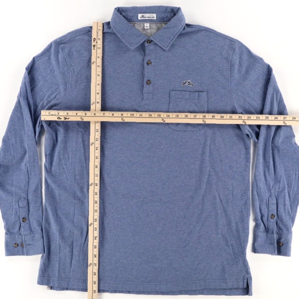 Peter Millar Peter Millar North Horse Cashmere Blend Stretch Cotton Blend Polo Shirt Blue Men's XL Size US XL / EU 56 / 4 - 3 Thumbnail