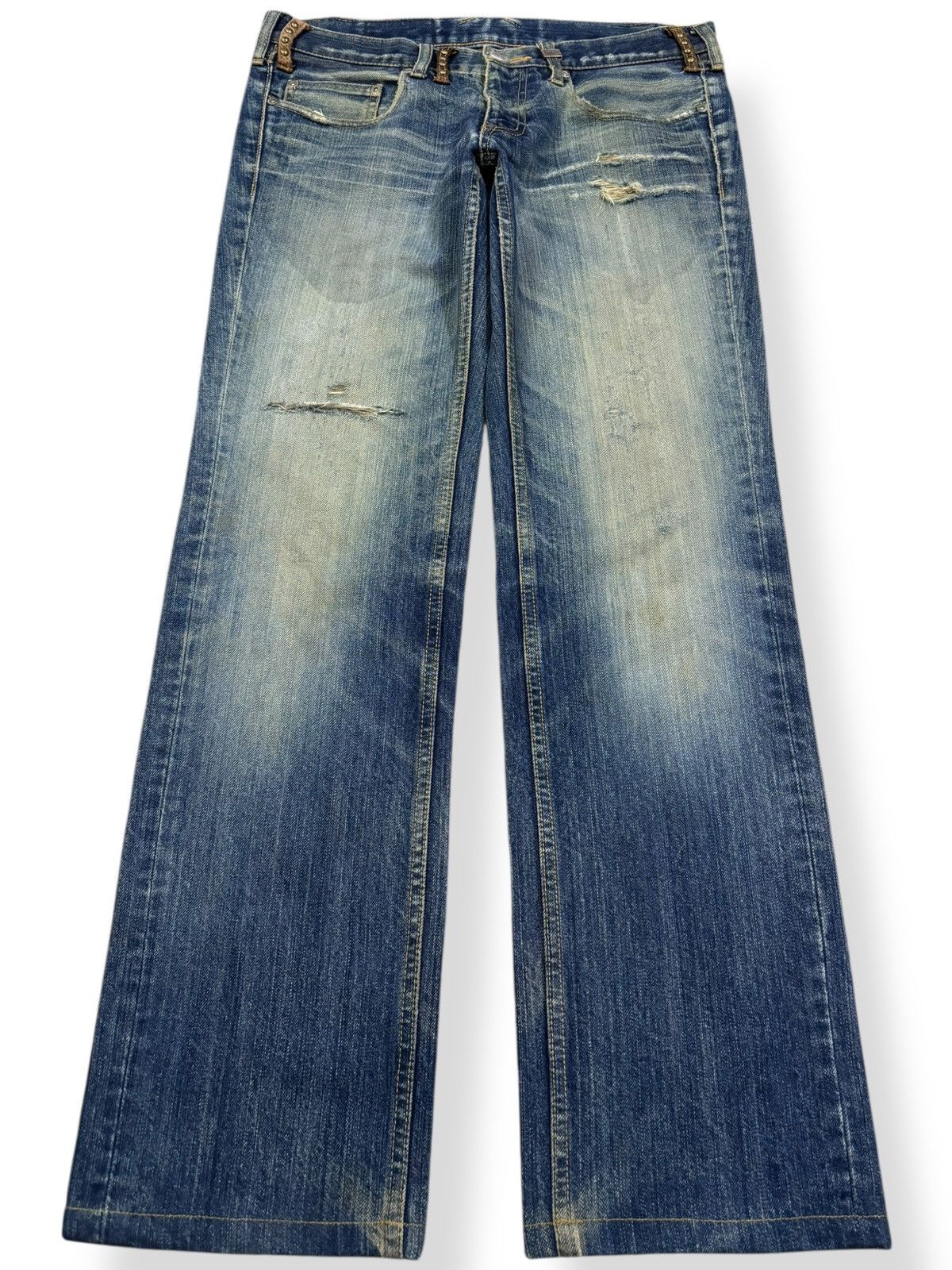 Studio D'Artisan Vintage Studio D’Artisan Studded Distressed Punk Jeans Size US 32 / EU 48 - 2 Thumbnail