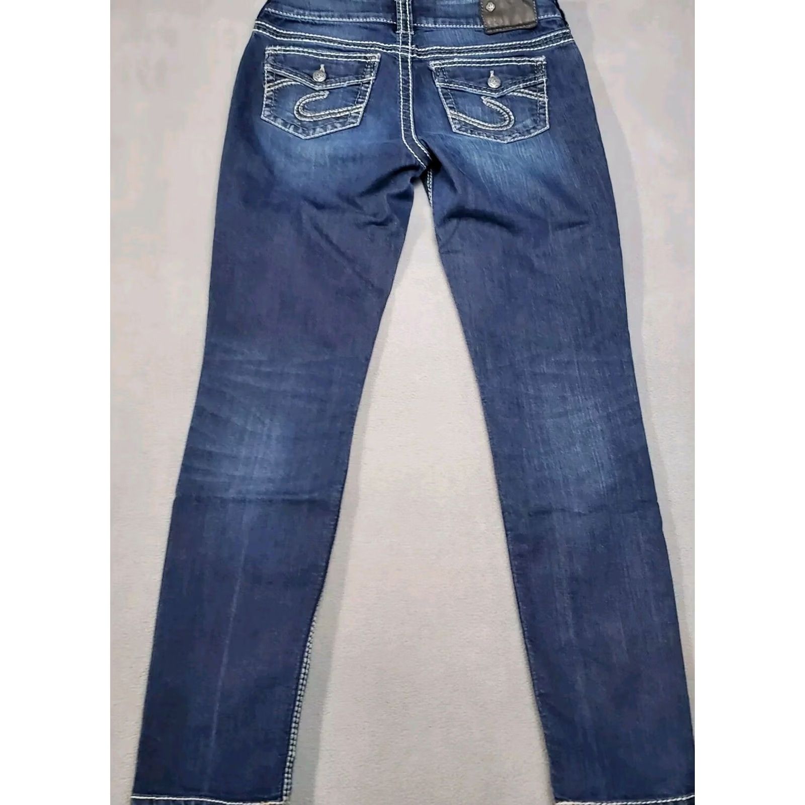 Silver Jeans Co. Silver Jeans Womens Suki 28x29.5 Dark Wash Denim Skinny Jegging Size 28" / US 6 / IT 42 - 7 Thumbnail