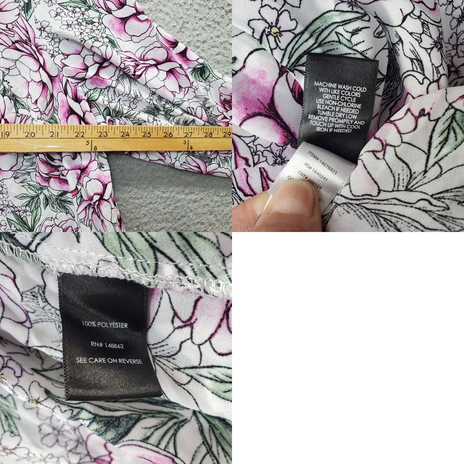 Torrid Torrid Blouse Top Womens 2 Multicolor Floral Long Sleeve Side Tie Neck Pullover Size XS / US 0-2 / IT 36-38 - 8 Thumbnail