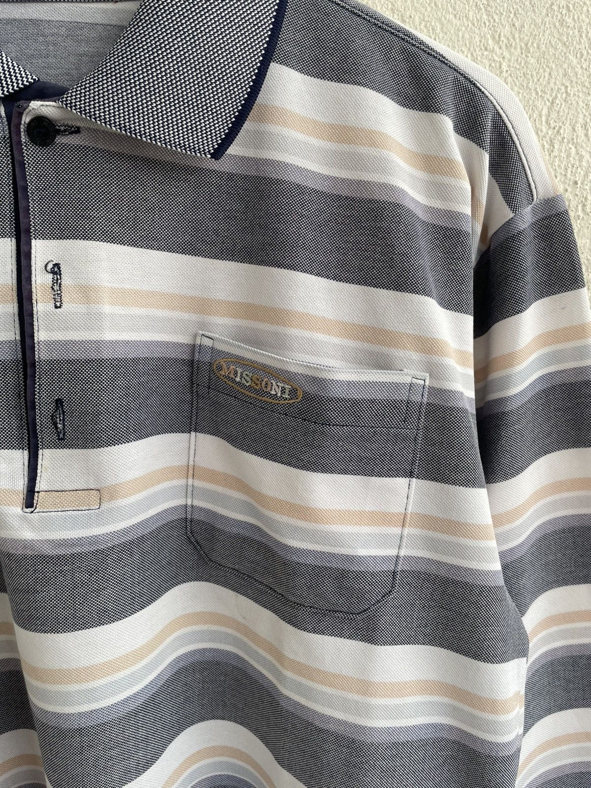 Burberry 2000s Missoni Long Polo Shirt Stripped Y2K Ysl Burberry y’s Size US L / EU 52-54 / 3 - 4 Thumbnail
