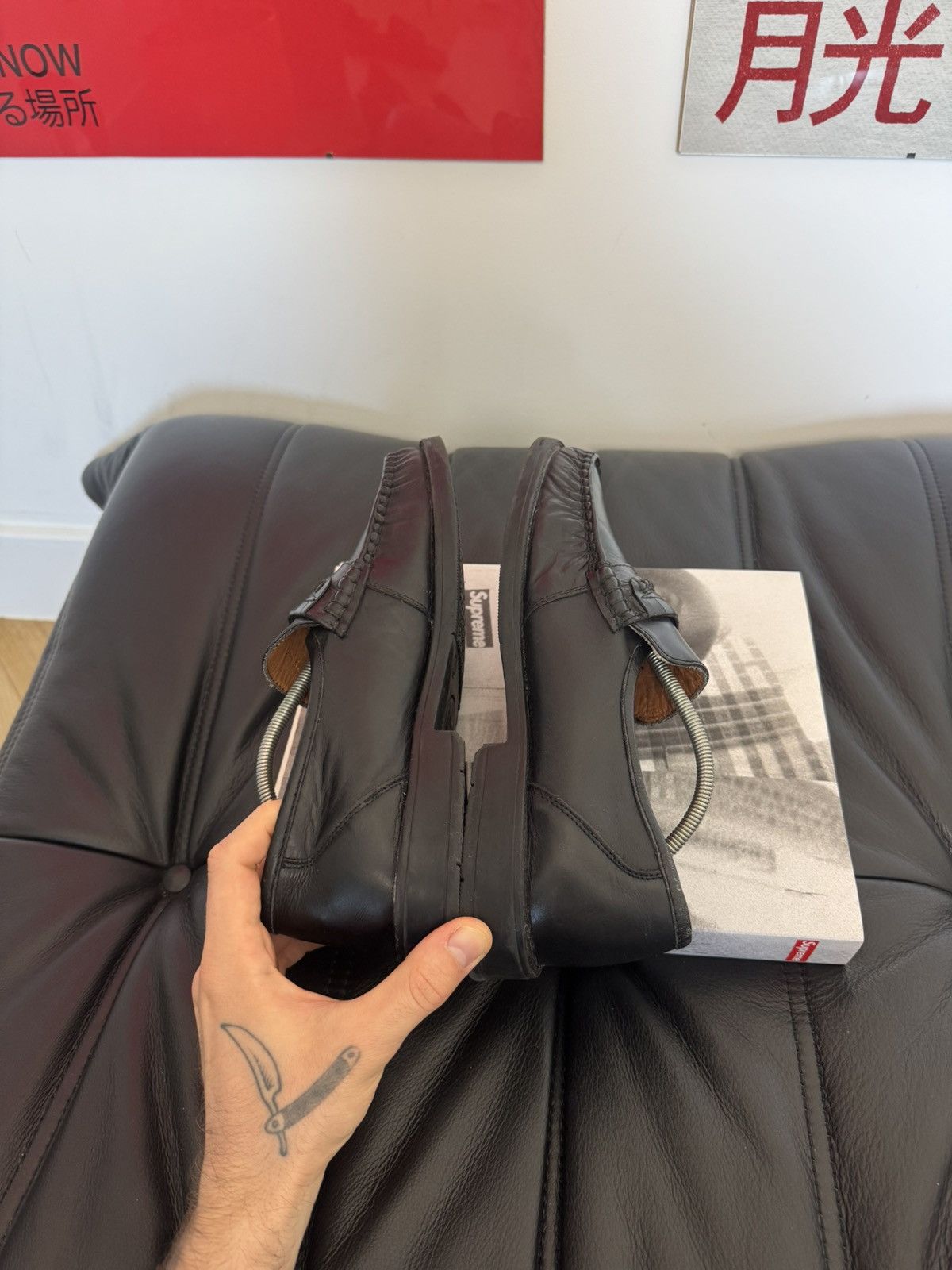 Vintage Black High Quality Leather Loafers Vintage Y2k Italy Hype Size US 9 / EU 42 - 5 Thumbnail