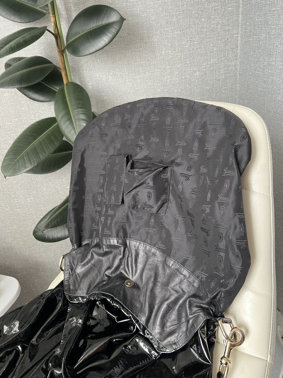 Gucci GUCCI Hysteria Pleated Black Patent Leather Shoulder Bag Size ONE SIZE - 19 Thumbnail