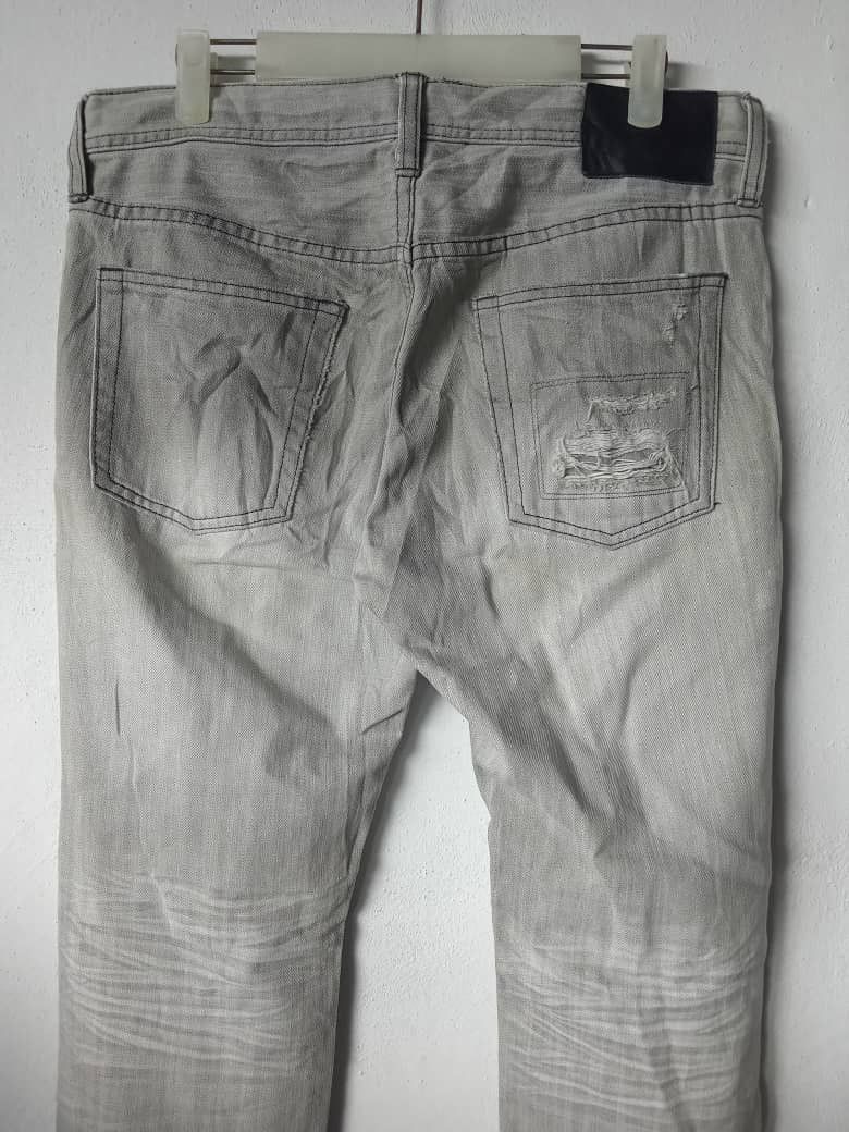 Japanese Brand Vintage Smoke Distressed Ripped Patchwork Ripped Slim Denim Size US 32 / EU 48 - 6 Thumbnail