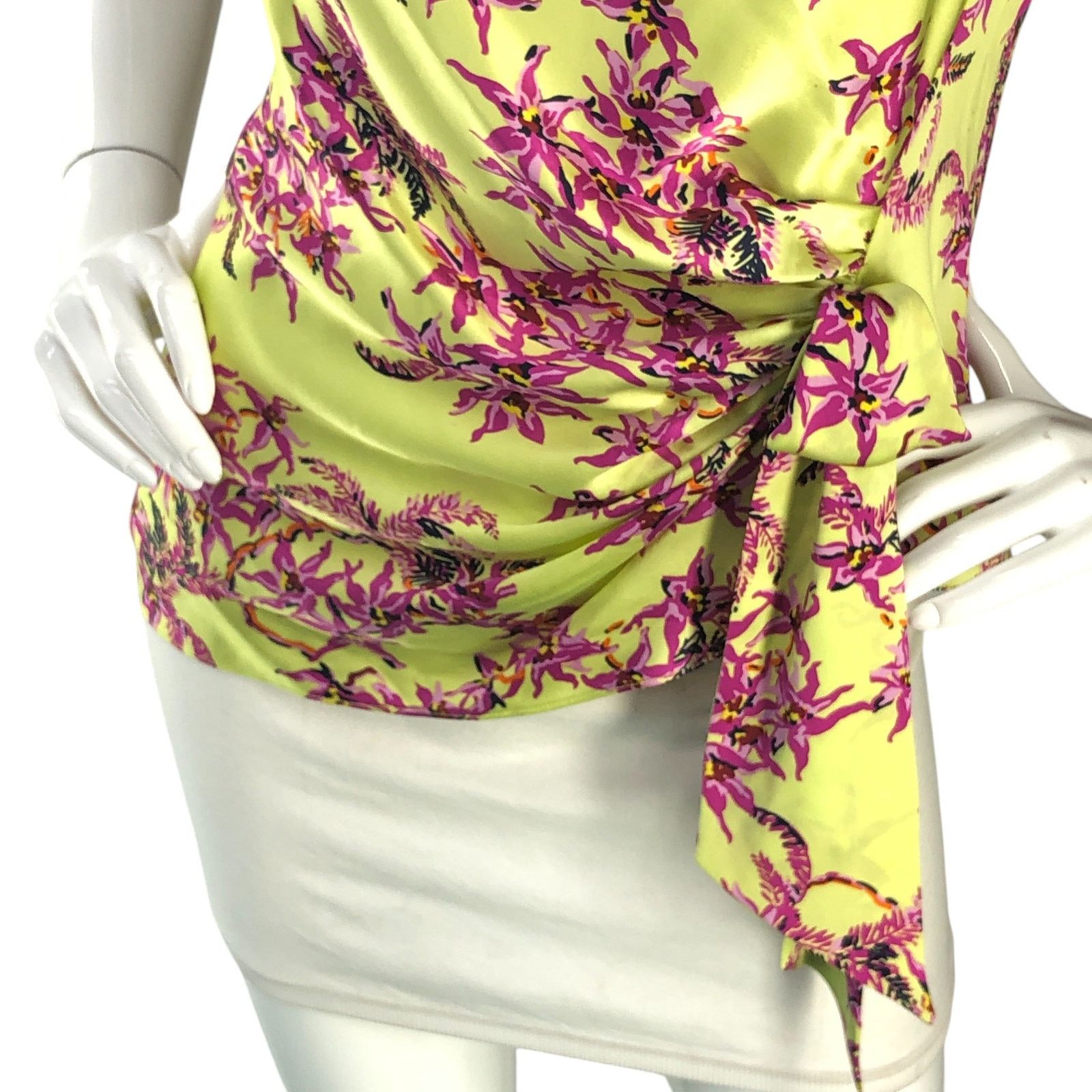 Cinq a Sept Cinq A Sept 5a7 Size S Top Nanon Gathered Sleeveless Orchids Size S / US 4 / IT 40 - 3 Thumbnail