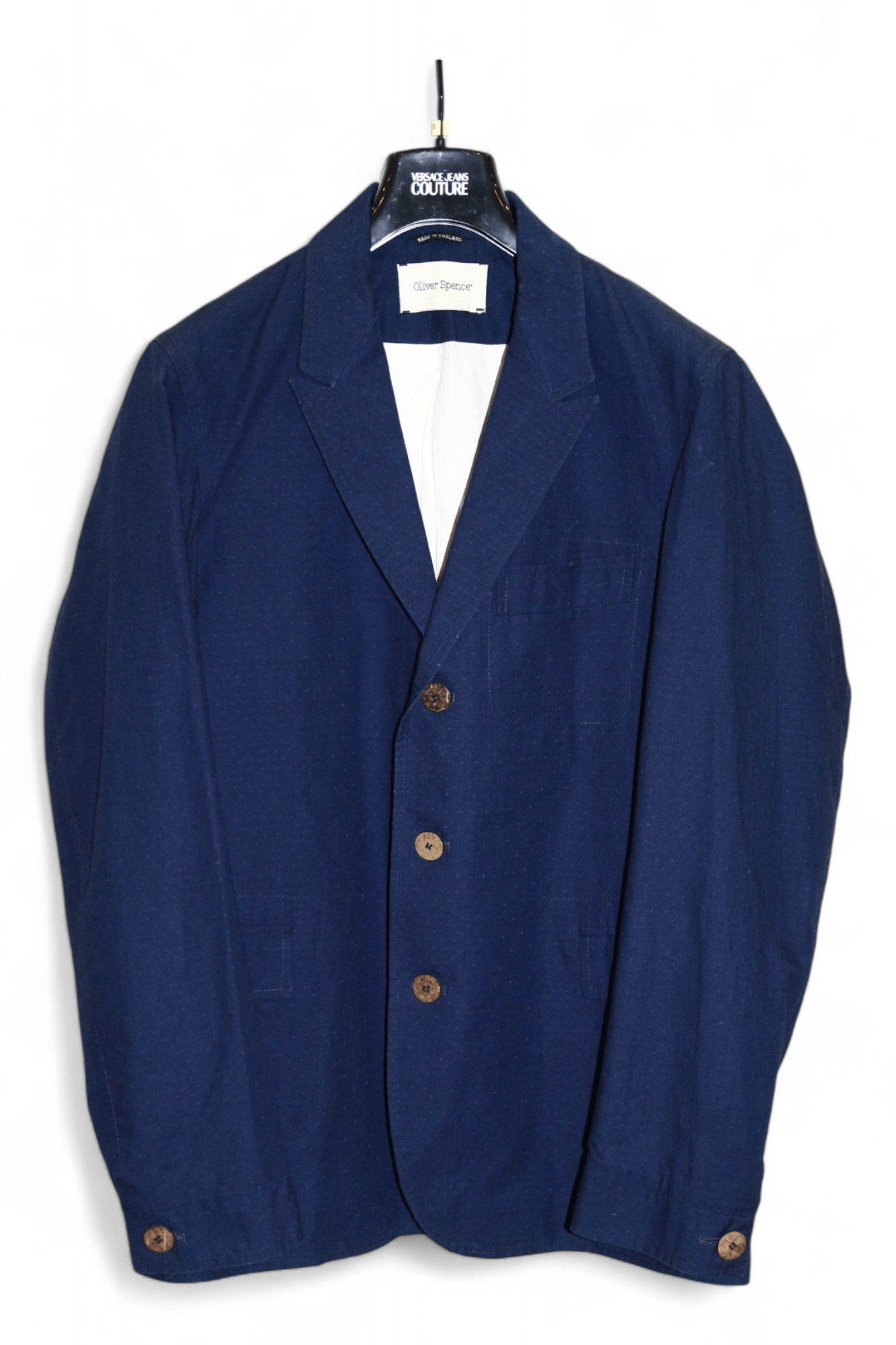 Oliver Spencer Oliver Spencer Textured Indigo Cotton Twill Lined Blazer Size US M / EU 48-50 / 2 - 1 Thumbnail