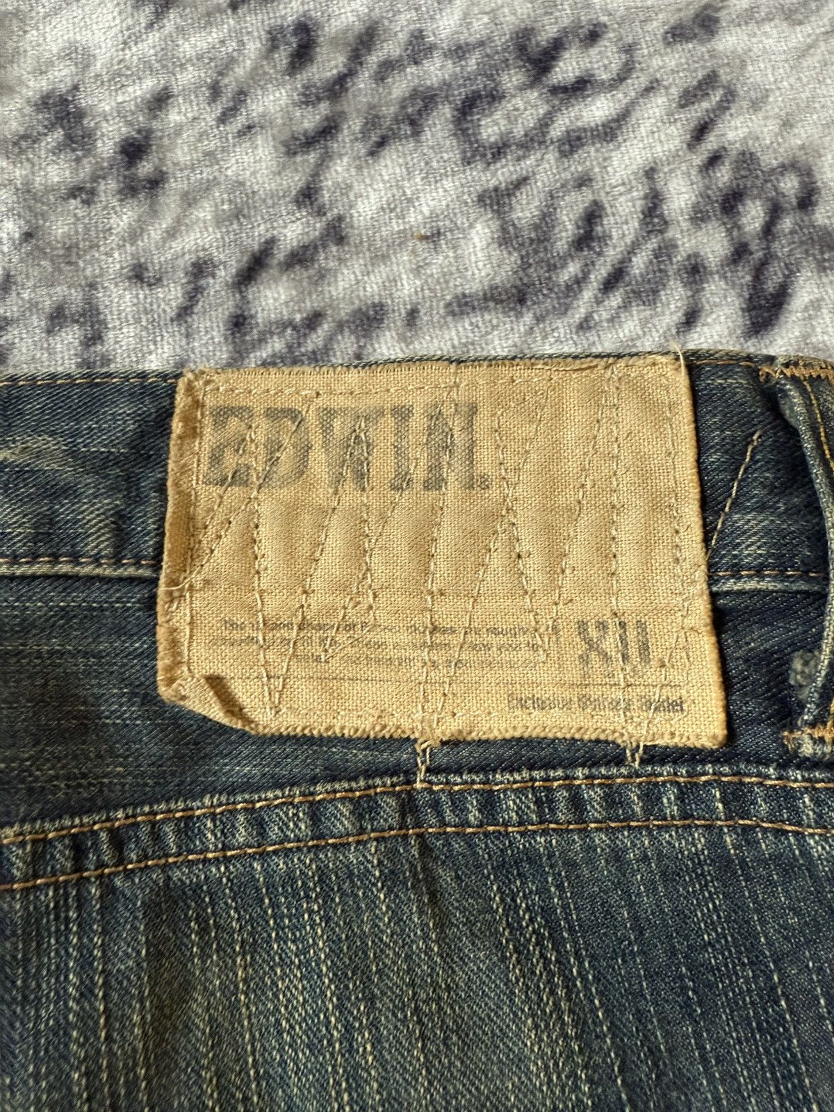 Japanese Brand Vintage Edwin 403xv Stitch Repaired Mud Wash Straight Jeans Size US 34 / EU 50 - 15 Thumbnail