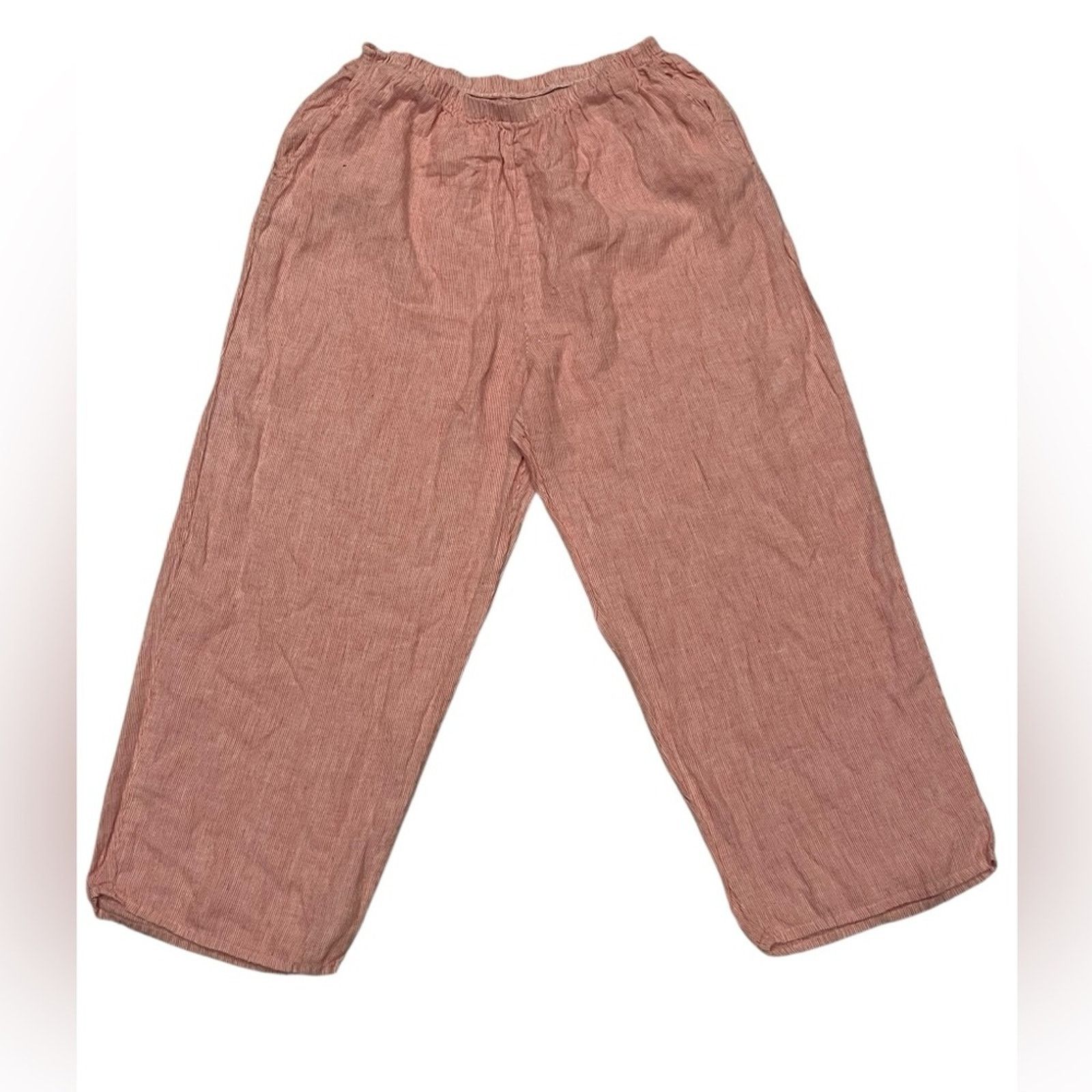 FLAX Flax Designs 100% Linen Women's Wide Leg Pants Size L Size 30" / US 8 / IT 44 - 1 Thumbnail