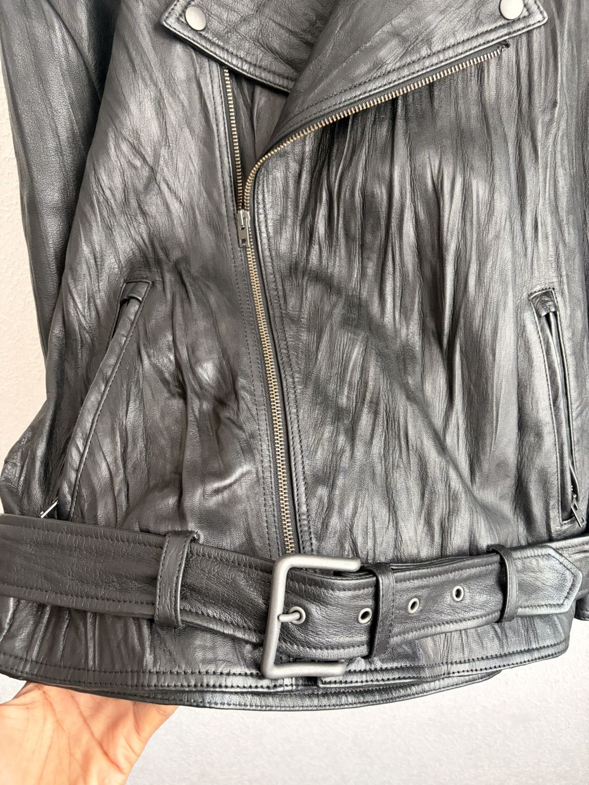 Acne Studios Acne Studios Crinkled leather biker jacket Size US M / EU 48-50 / 2 - 4 Thumbnail