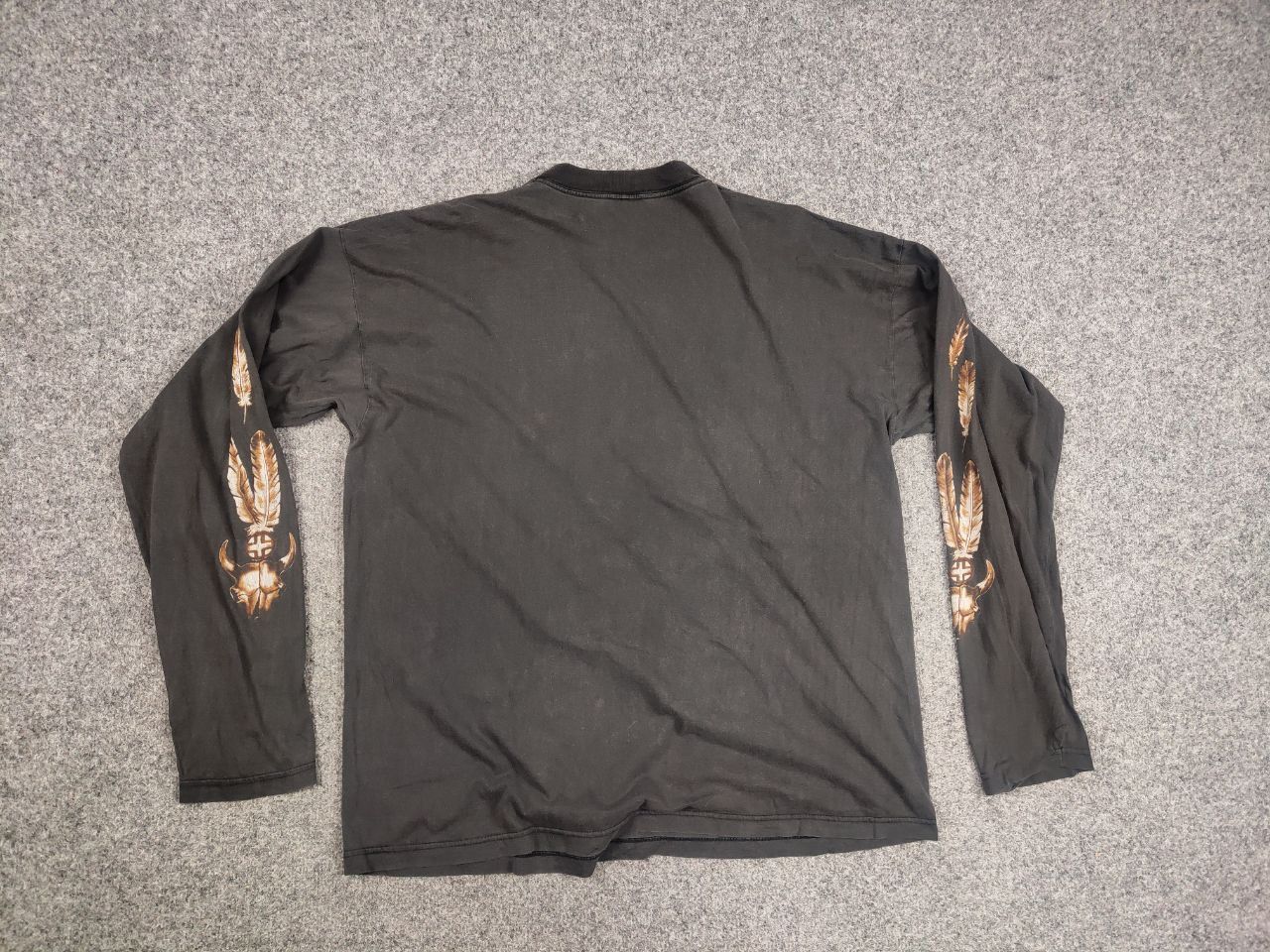 Vintage Vintage 90s Authentic American label skull horns long sleeve Size US L / EU 52-54 / 3 - 14 Thumbnail