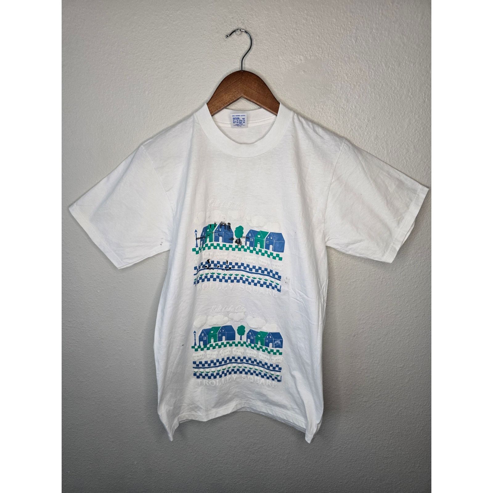 Jerzees × Vintage Vintage Test Print Shirt White Tennessee Salt Lake City Tee Size US M / EU 48-50 / 2 - 1 Thumbnail