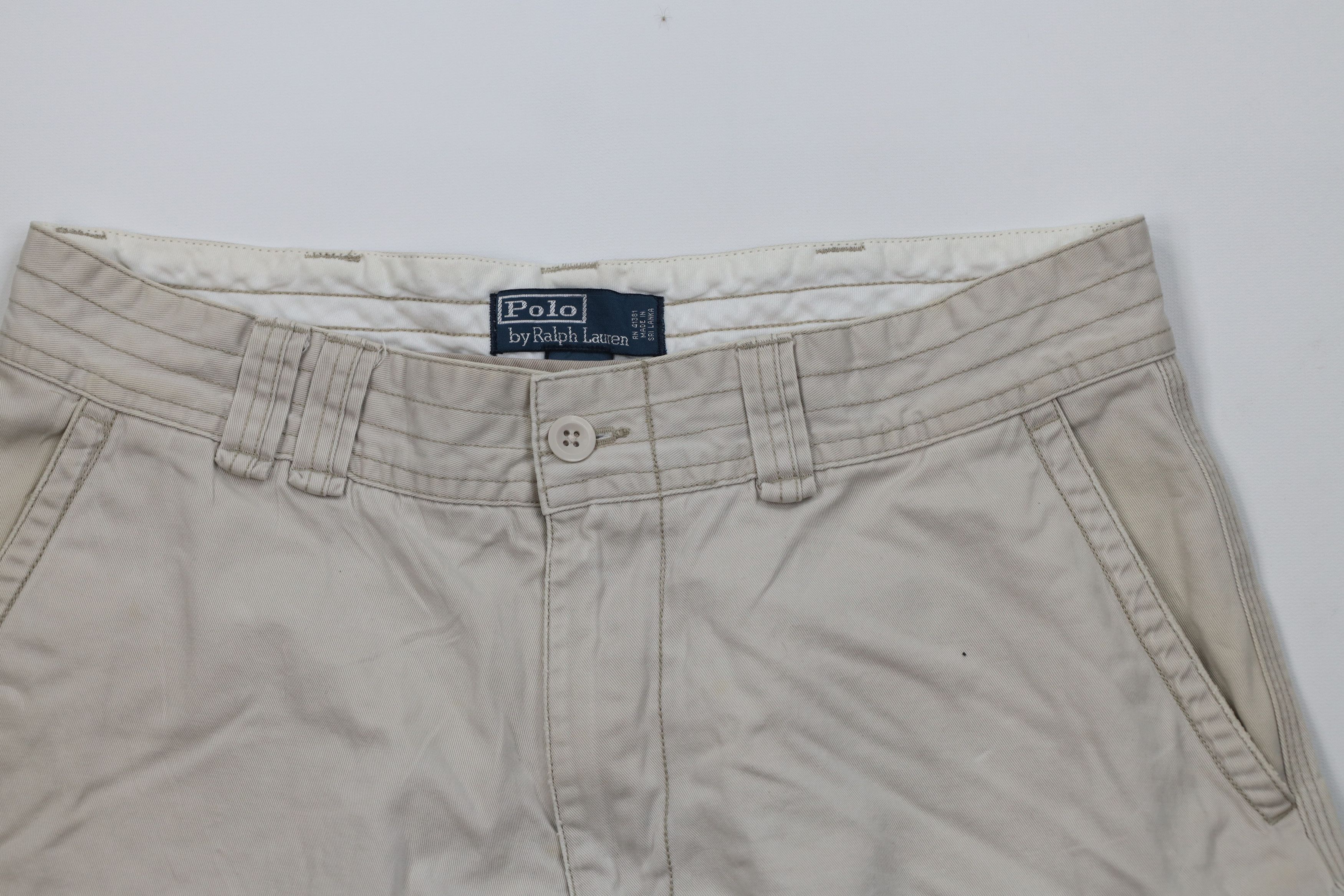 Ralph Lauren Vintage 90s Ralph Lauren Cargo Shorts Beige Cotton Size US 34 / EU 50 - 2 Thumbnail