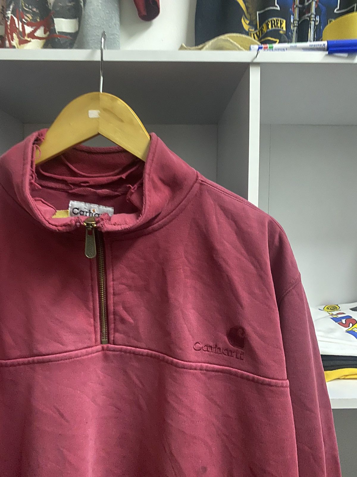 Carhartt × Vintage Vintage Distrest Carhat Half Zipper Size US XL / EU 56 / 4 - 3 Thumbnail