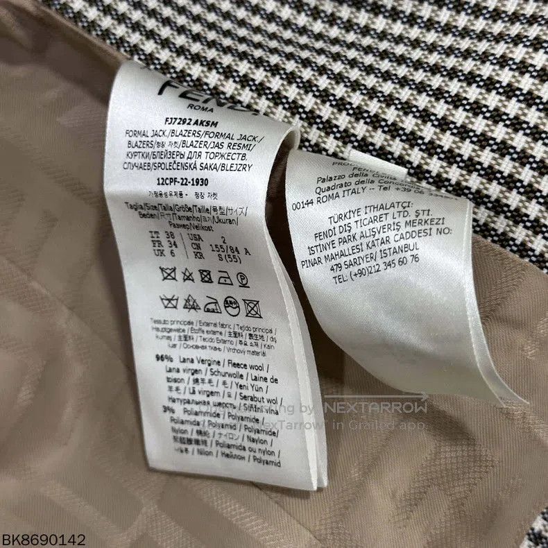 Fendi Fendi Houndstooth Straight Shoulder Jacket Size XS / US 0-2 / IT 36-38 - 5 Thumbnail
