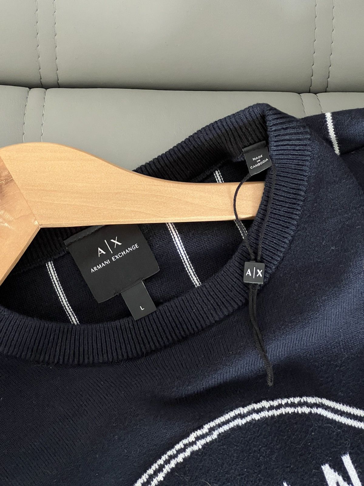 Armani Exchange × Giorgio Armani × Yves Saint Laurent Armani Exchange Knitted Sweater Size US L / EU 52-54 / 3 - 8 Thumbnail
