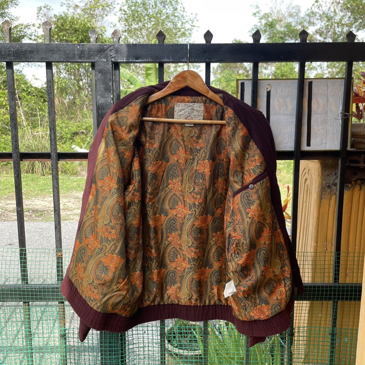 Lee 🔥Vintage Lee Small Logo Full Zipper Wool Maroon Jacket Size US M / EU 48-50 / 2 - 11 Thumbnail