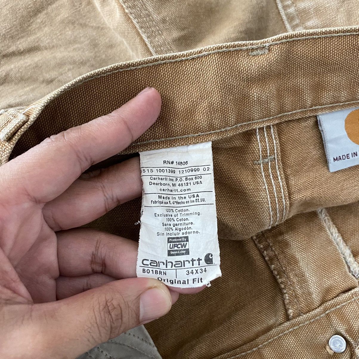 Carhartt Vintage Carhartt Double Knee Tan Dirty Carpenter Pants Size US 33 - 18 Thumbnail