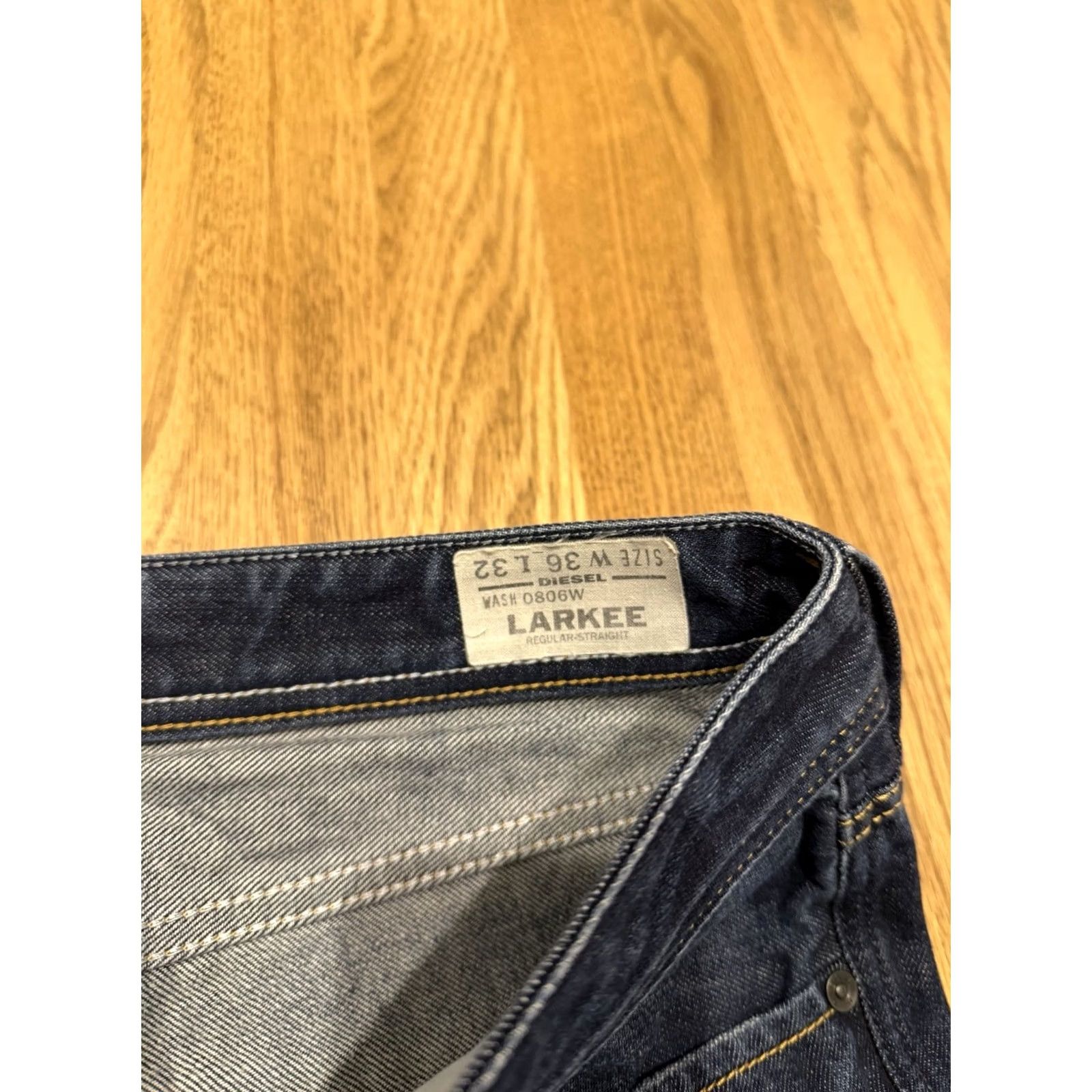 Diesel Diesel Larkee Jeans Mens Size 36x31 Button Fly Denim Blue Straight Regular 36 31 Size US 36 / EU 52 - 6 Thumbnail