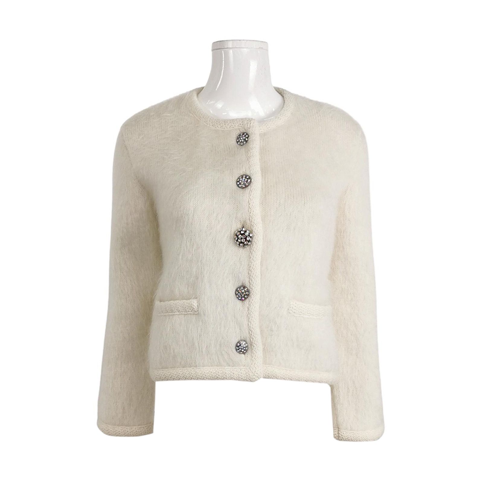 Celine Celine Mohair Blend Crystal Button Cardigan XS Size XS / US 0-2 / IT 36-38 - 1 Thumbnail