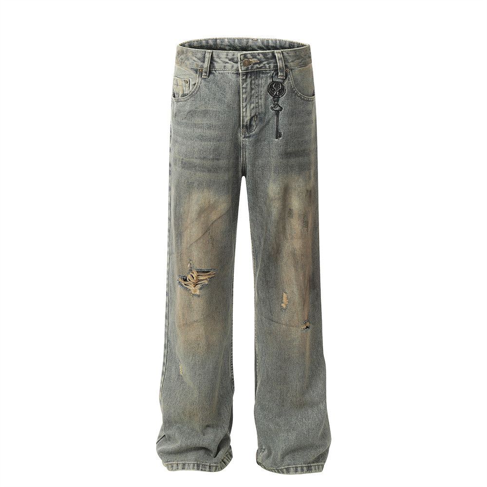 Japanese Brand × Jean Men's heavy washed distressed punk ripped jeans Size US 32 / EU 48 - 1 Thumbnail