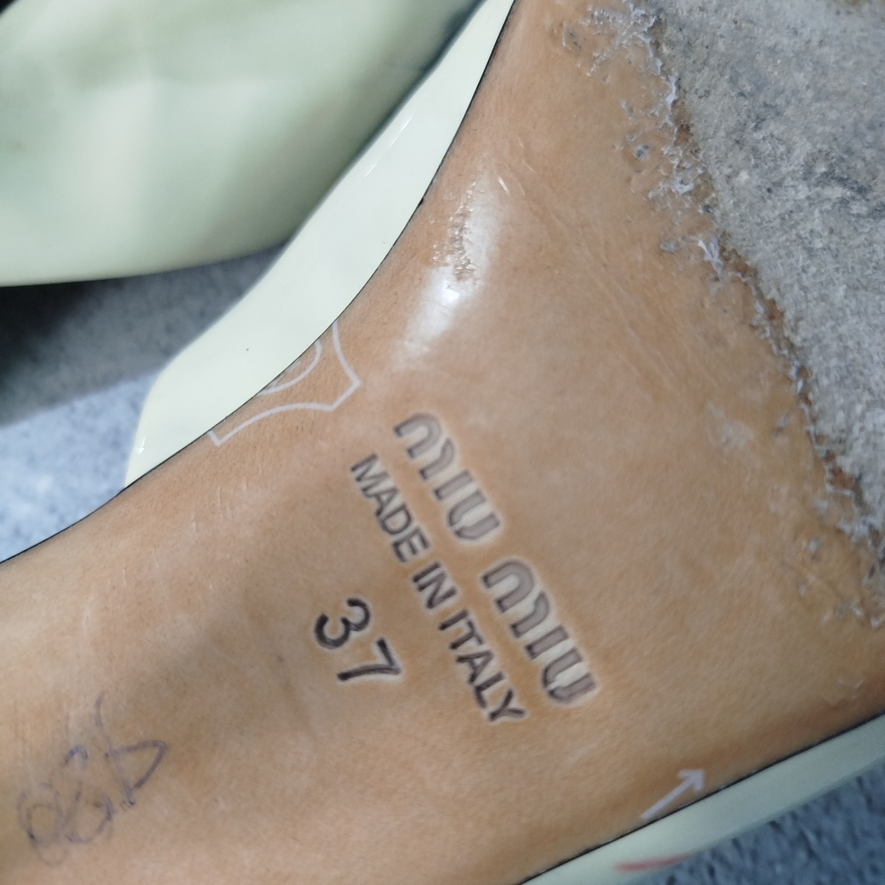Miu Miu Miu Miu Women's Natural Logo Cut-out Mule Sandals Size US 7 / IT 37 - 10 Thumbnail